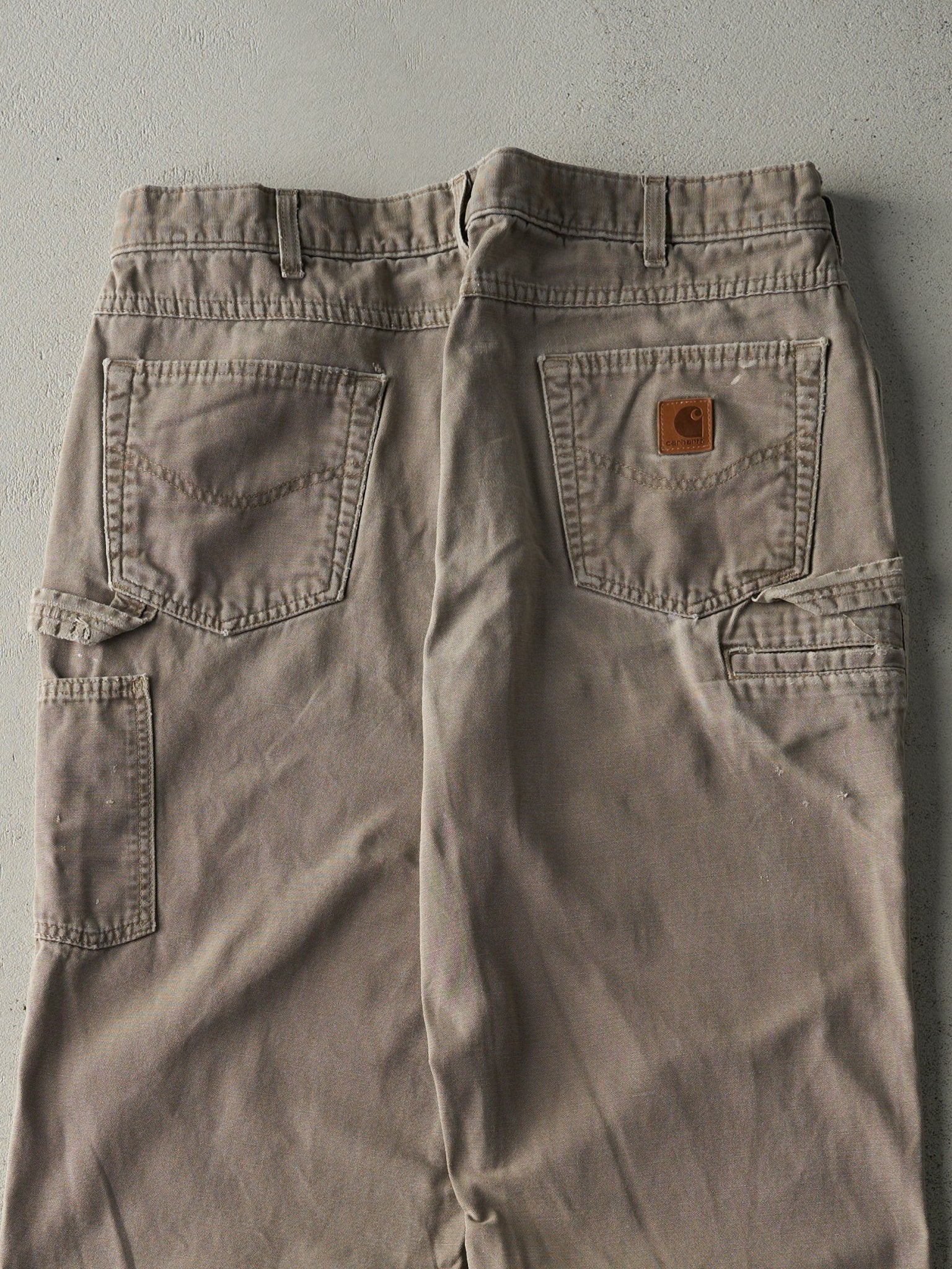 Vintage Y2K Beige Carhartt Lightweight Carpenter Pants (35.5x31) - Image 4