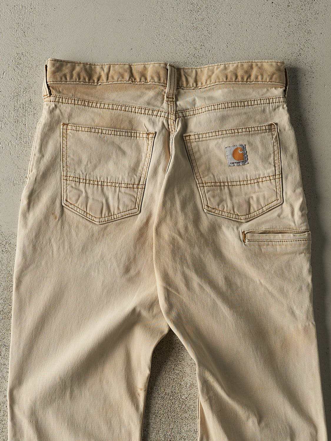 Vintage Y2K Beige Carhartt Slim Fit Work Pants (29x28) - Image 4