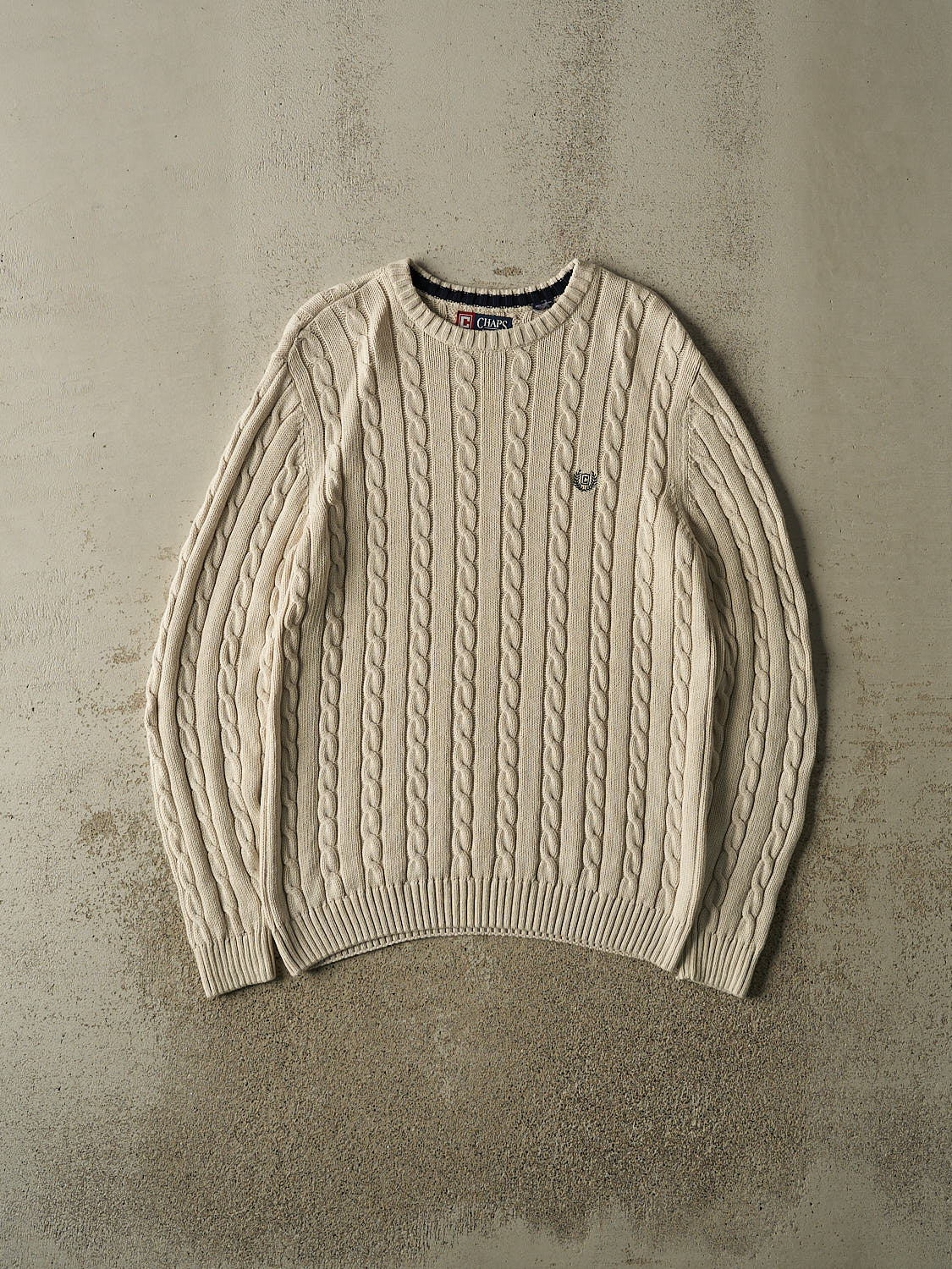 Vintage Y2K Beige Chaps Cable Knit Sweater (L/XL)