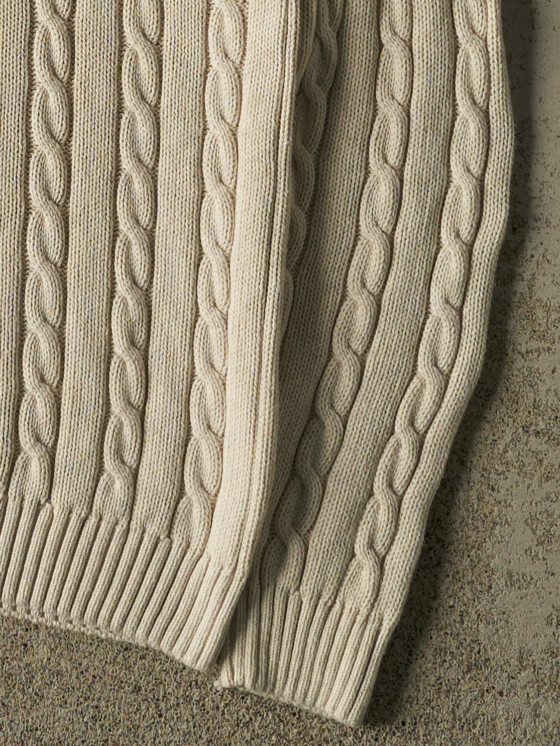 Vintage Y2K Beige Chaps Cable Knit Sweater (L/XL) - Image 4