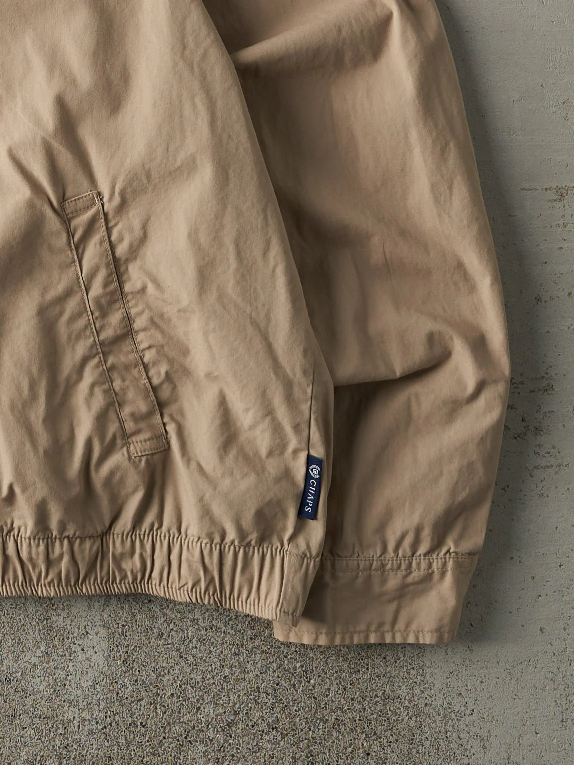 Vintage Y2K Beige Chaps Harrington Jacket (M) - Image 3
