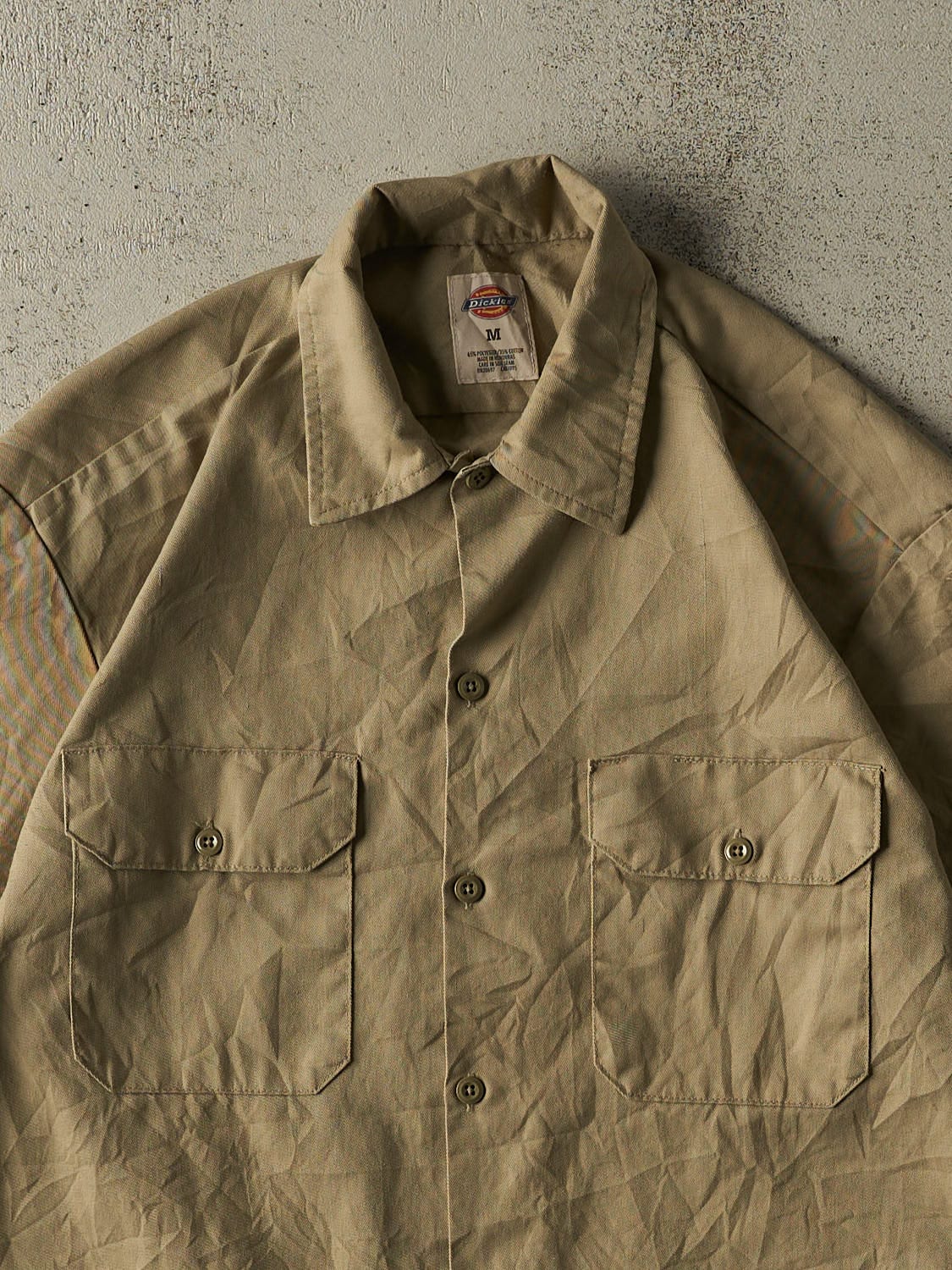 Vintage Y2K Beige Dickies Button Up Tee (L) - Image 2