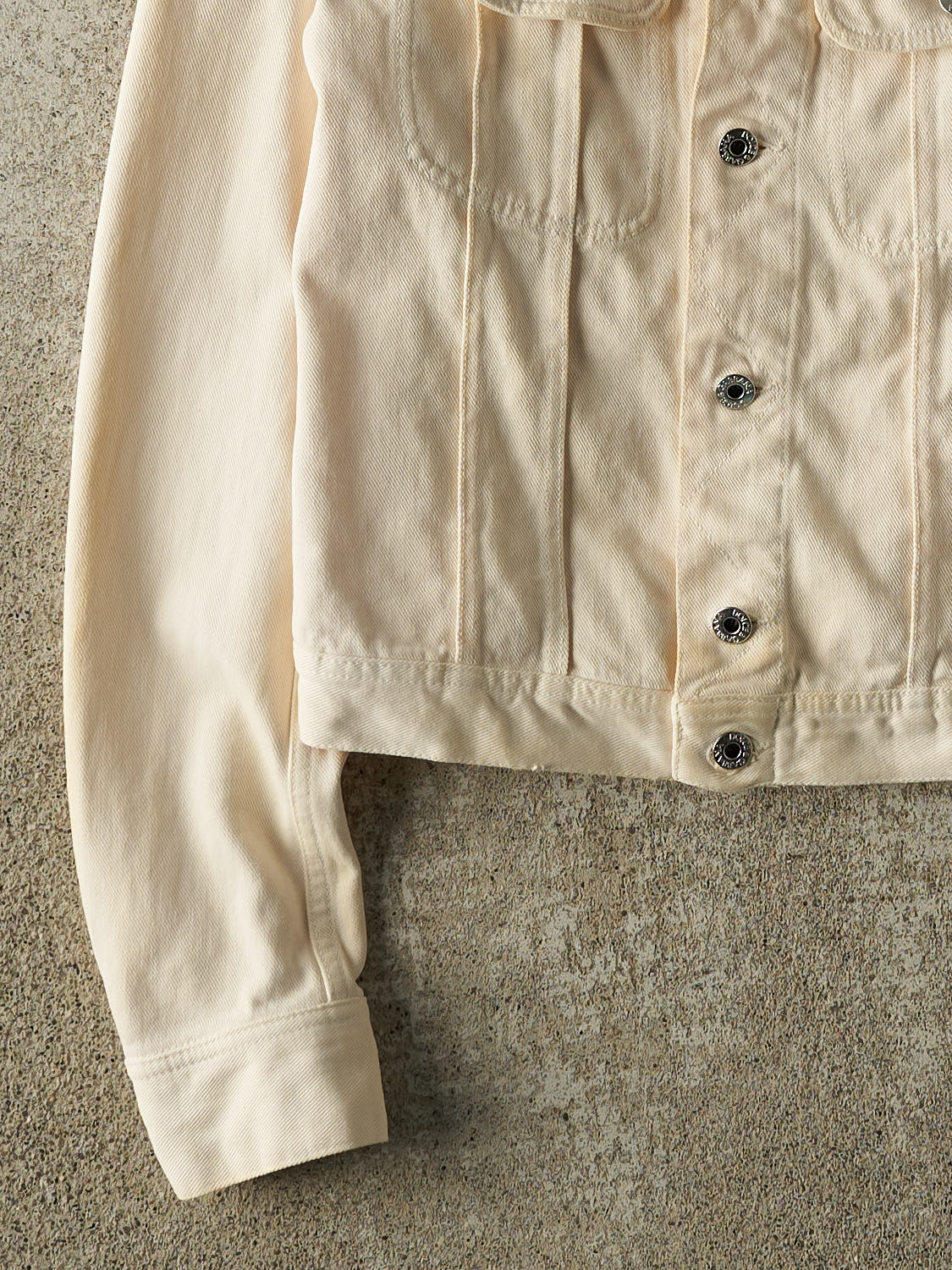Vintage Y2K Beige Dolce & Gabbana Denim Jacket (XXS/XS) - Image 3