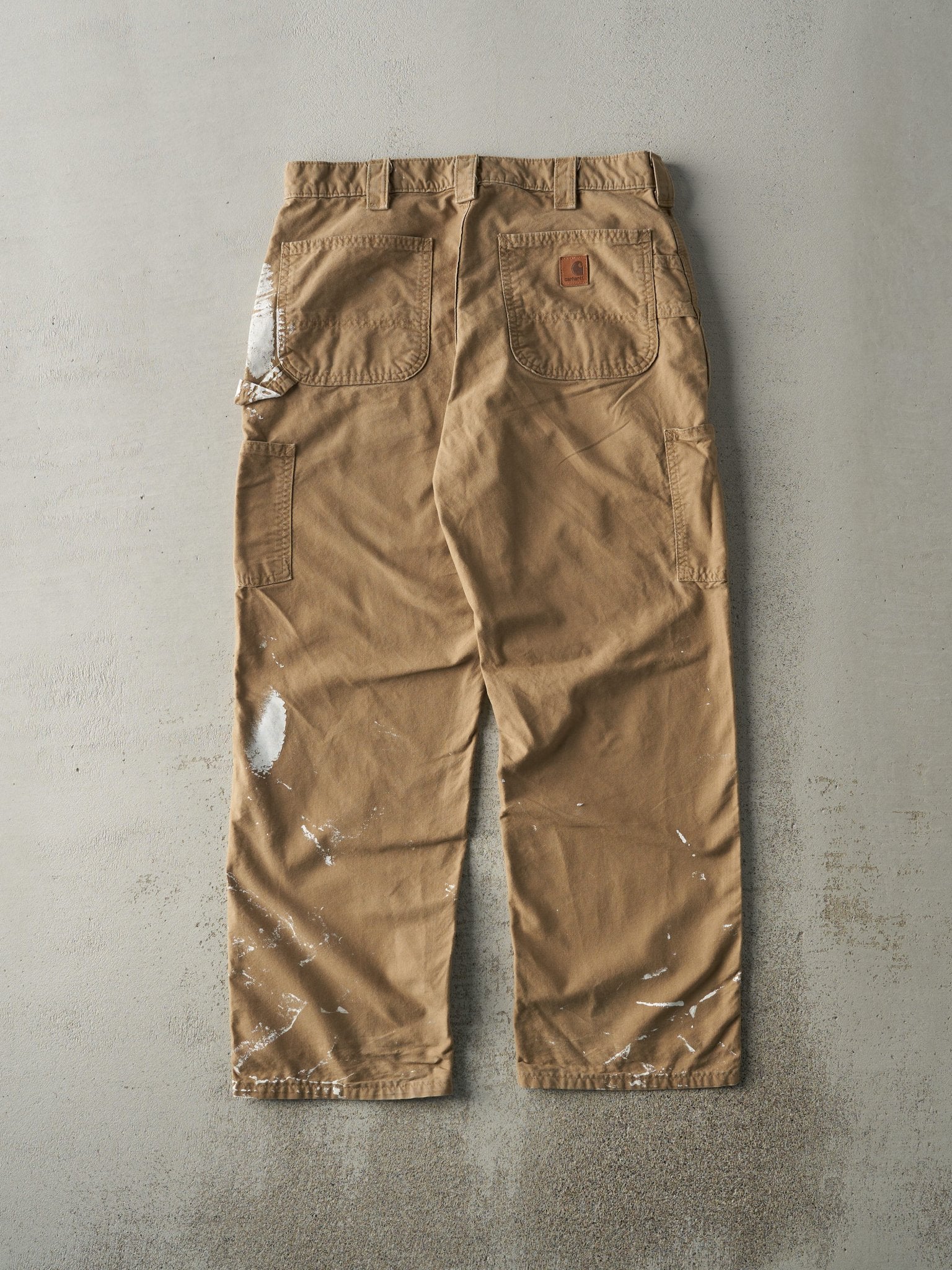 Vintage Y2K Beige Dungaree Fit Carhartt Lightweight Carpenter Pants (33.5x29.5) - Image 2