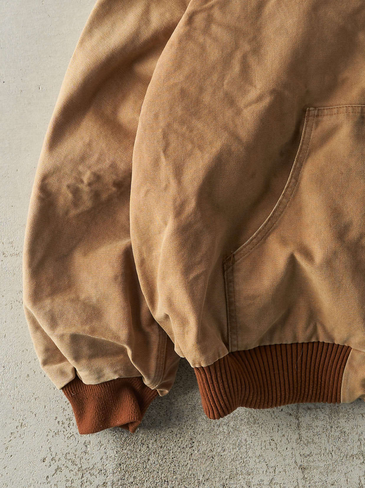Vintage Y2K Beige Embroidered Carhartt Hooded Workwear Jacket (XXL) - Image 3