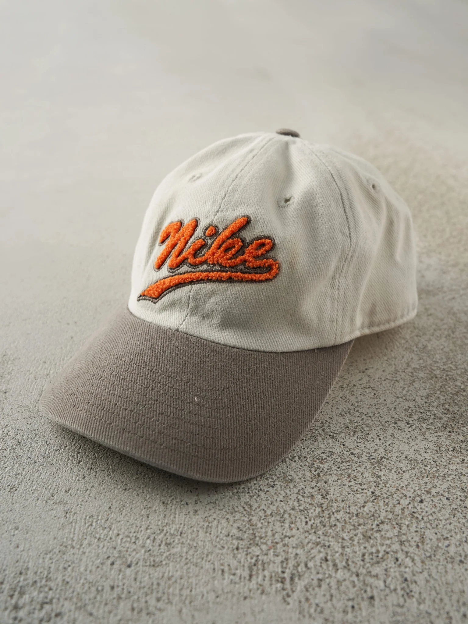 Vintage 90s Beige, Grey & Orange Nike Strapback - Image 2
