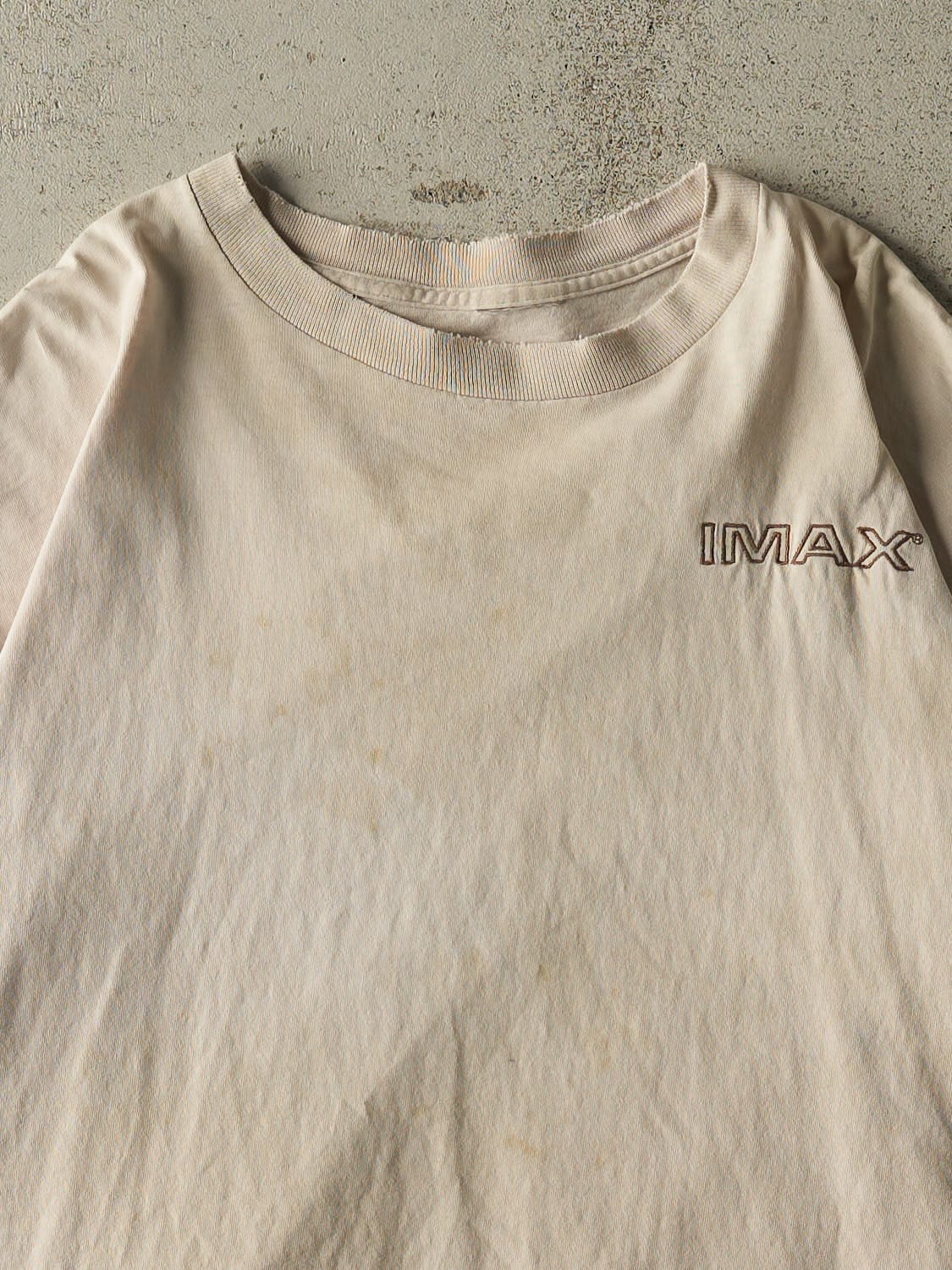 Vintage Y2K Beige Imax Embroidered Tee (L/XL) - Image 2