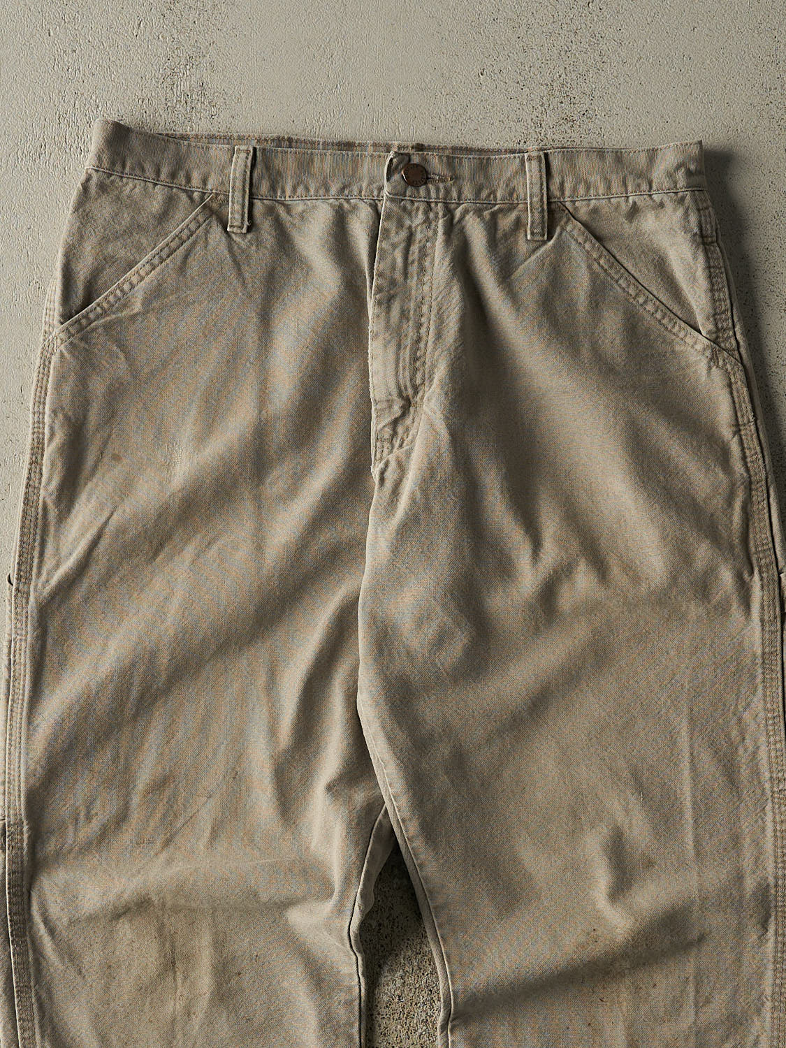 Vintage 90s Beige Rustler Carpenter Pants (34x29) - Image 3