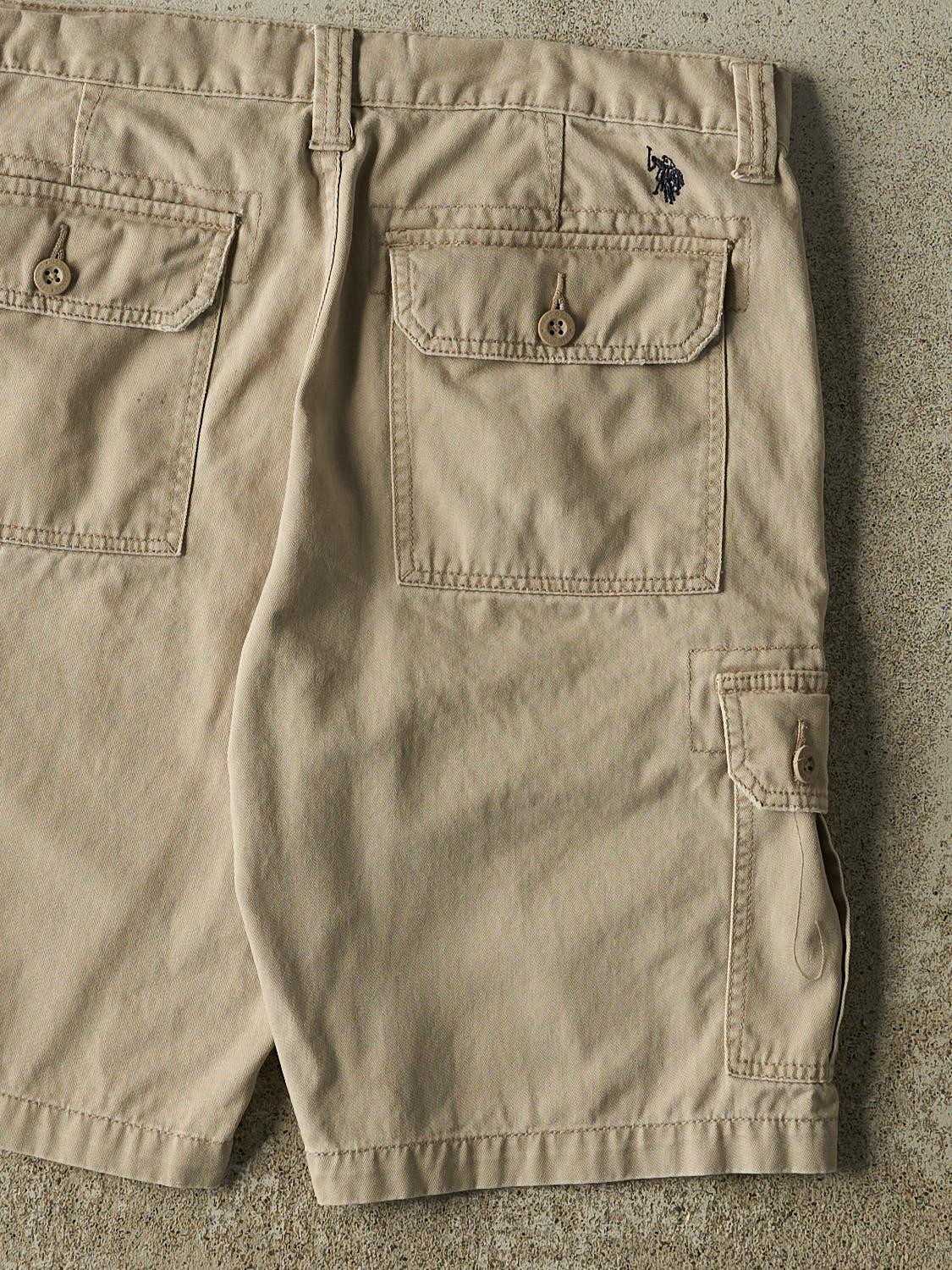 Vintage Y2K Beige US Polo Assn Cargo Shorts (36x10.5) - Image 4