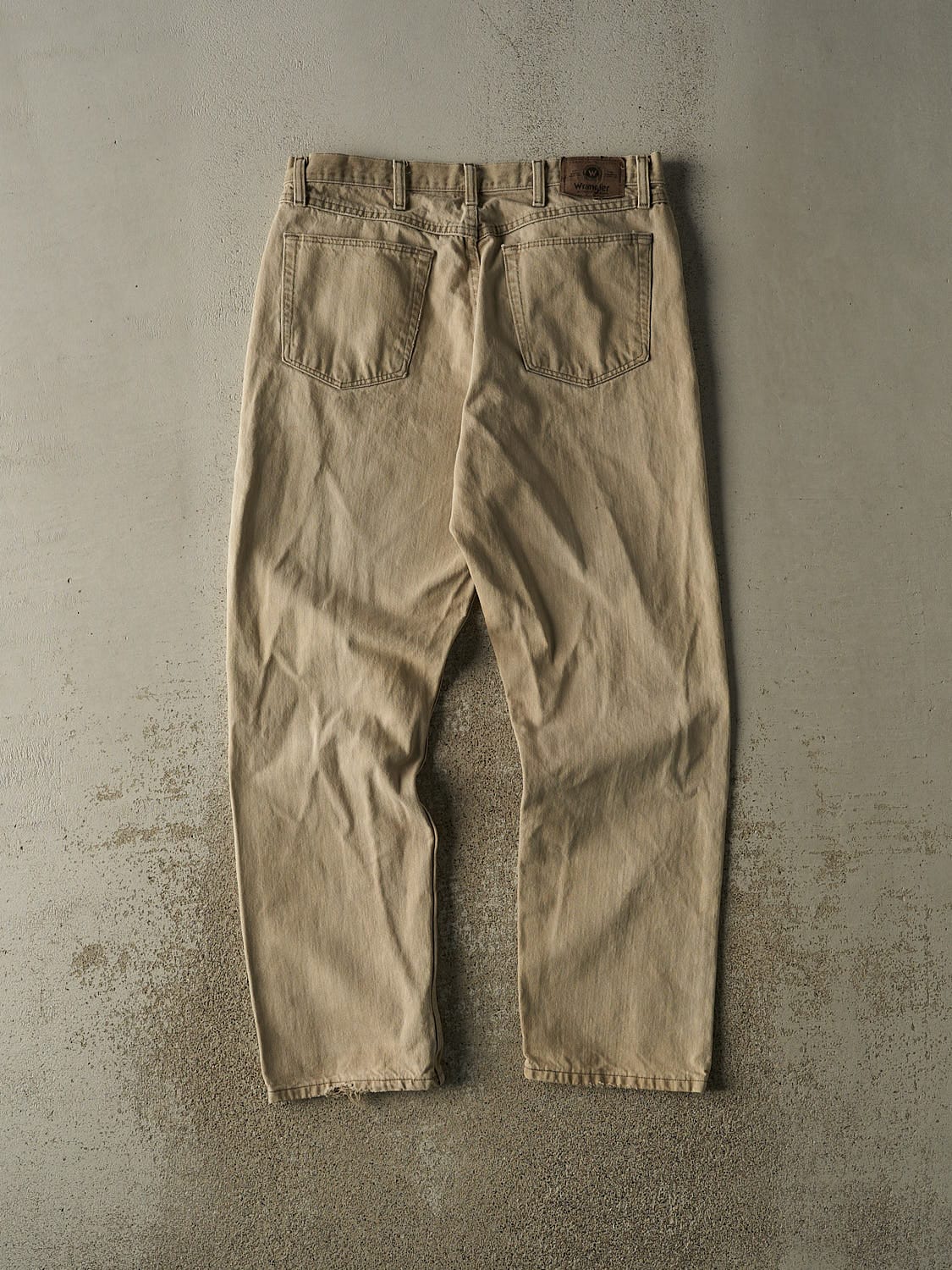 Vintage 90s Beige Wrangler Denim Pants (34x31) - Image 2