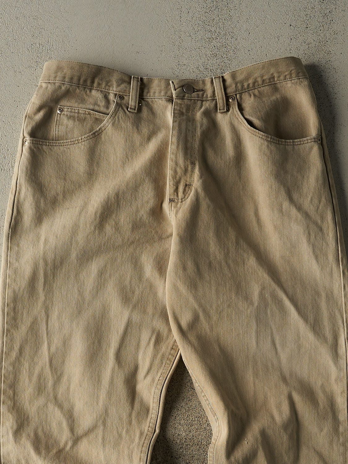 Vintage 90s Beige Wrangler Denim Pants (34x31) - Image 3