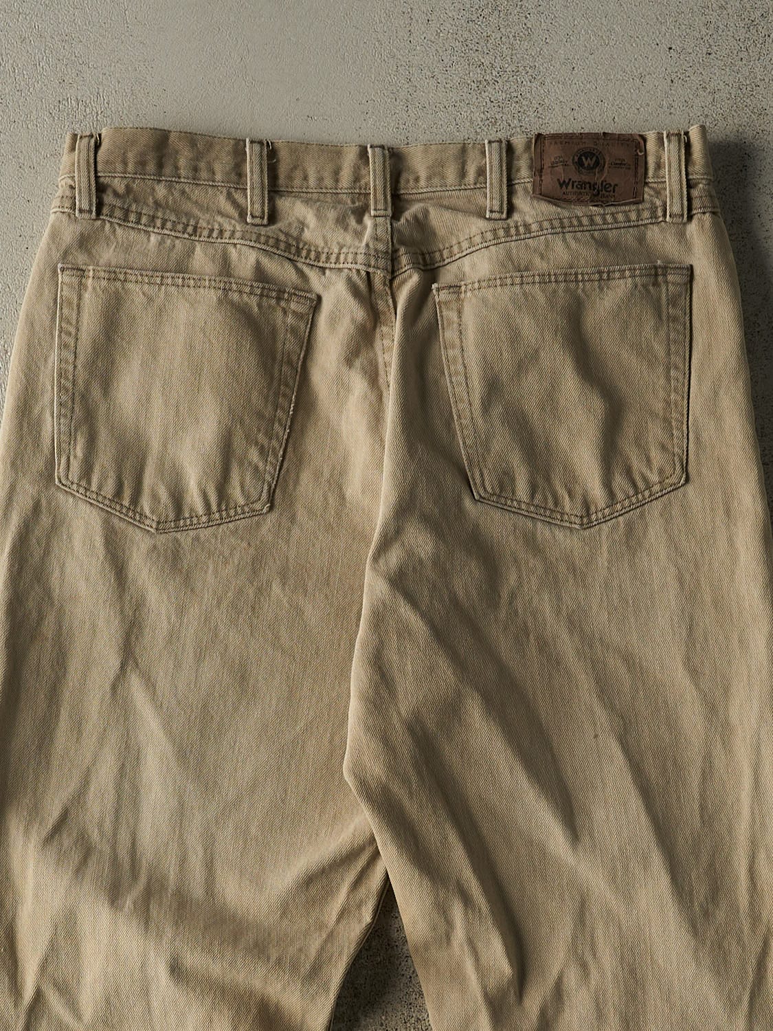 Vintage 90s Beige Wrangler Denim Pants (34x31) - Image 4