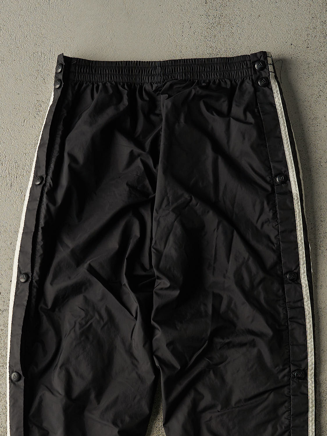 Vintage 90s Black Adidas Striped Tear Away Track Pants (26x29) - Image 4