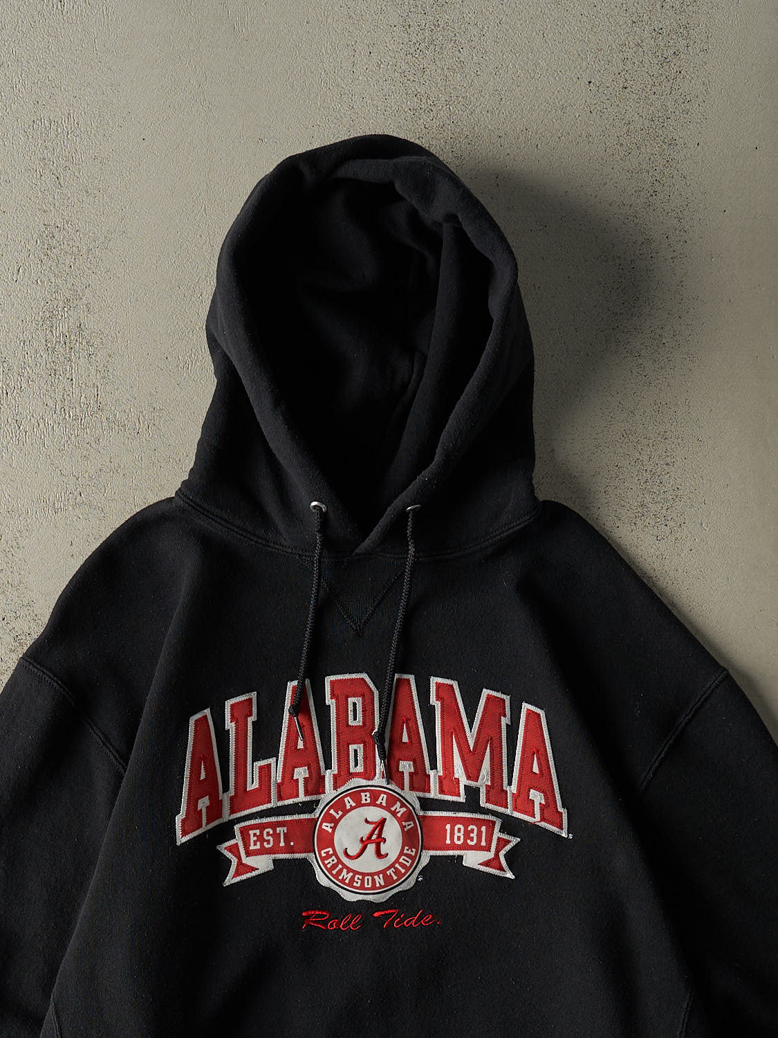 Vintage Y2K Black Alabama Crimson Tide Russell Athletic Embroidered Hoodie (XL) - Image 2