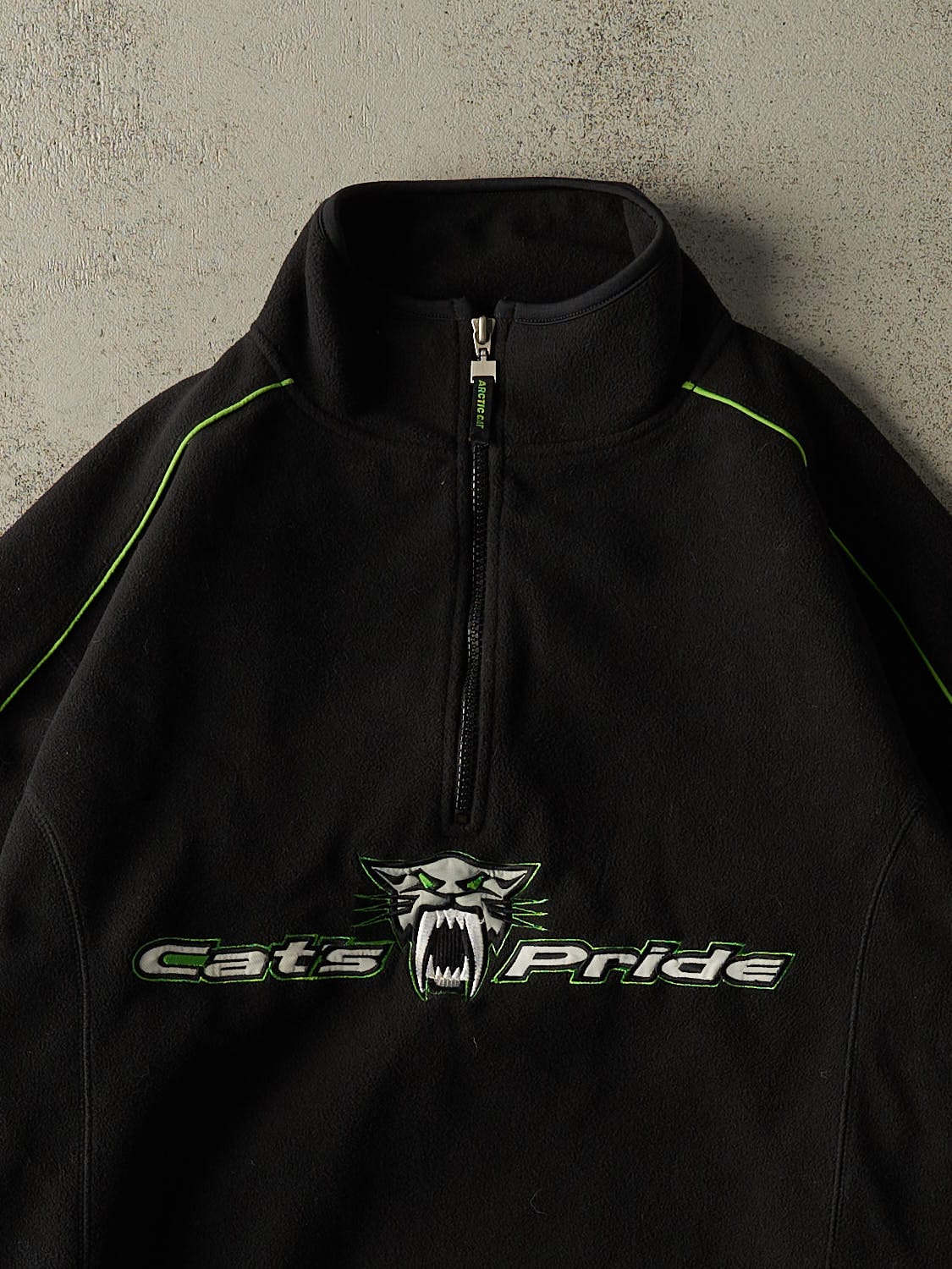 Vintage Y2K Black Arctic Cat Quarter Zip Fleece (L/XL) - Image 2