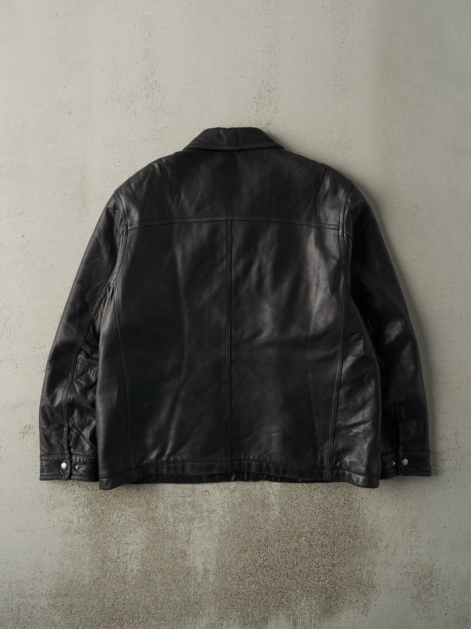 Vintage Y2K Black Boulevard Club Leather Jacket (L) - Image 2