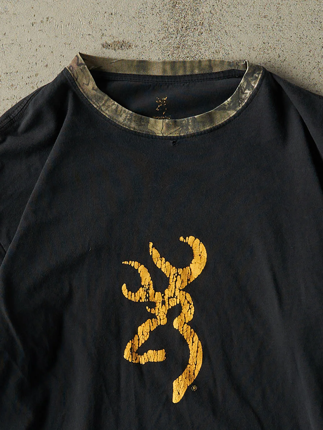 Vintage Y2K Black Browning x Mossy Oak Camo Long Sleeve (S/M) - Image 2