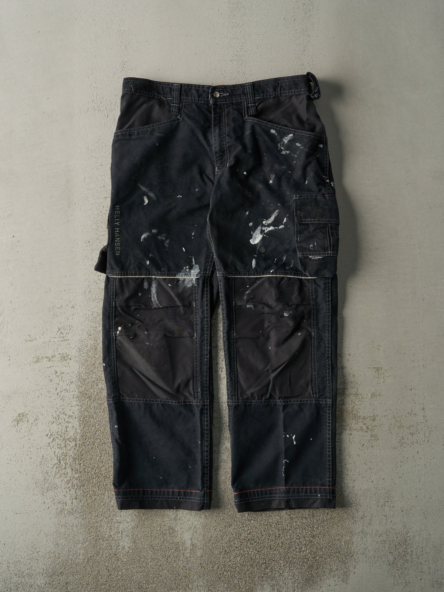 Vintage Y2K Black Cargo Utility Work Pants (35x30.5)