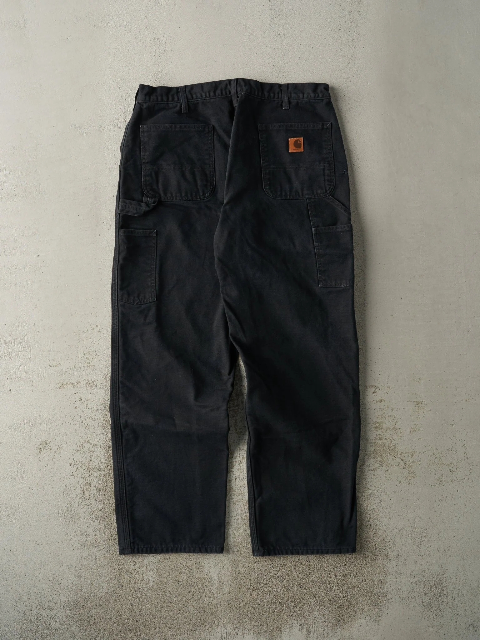 Vintage Y2K Black Carhartt Blanket Lined Carpenter Pants (35x31) - Image 3