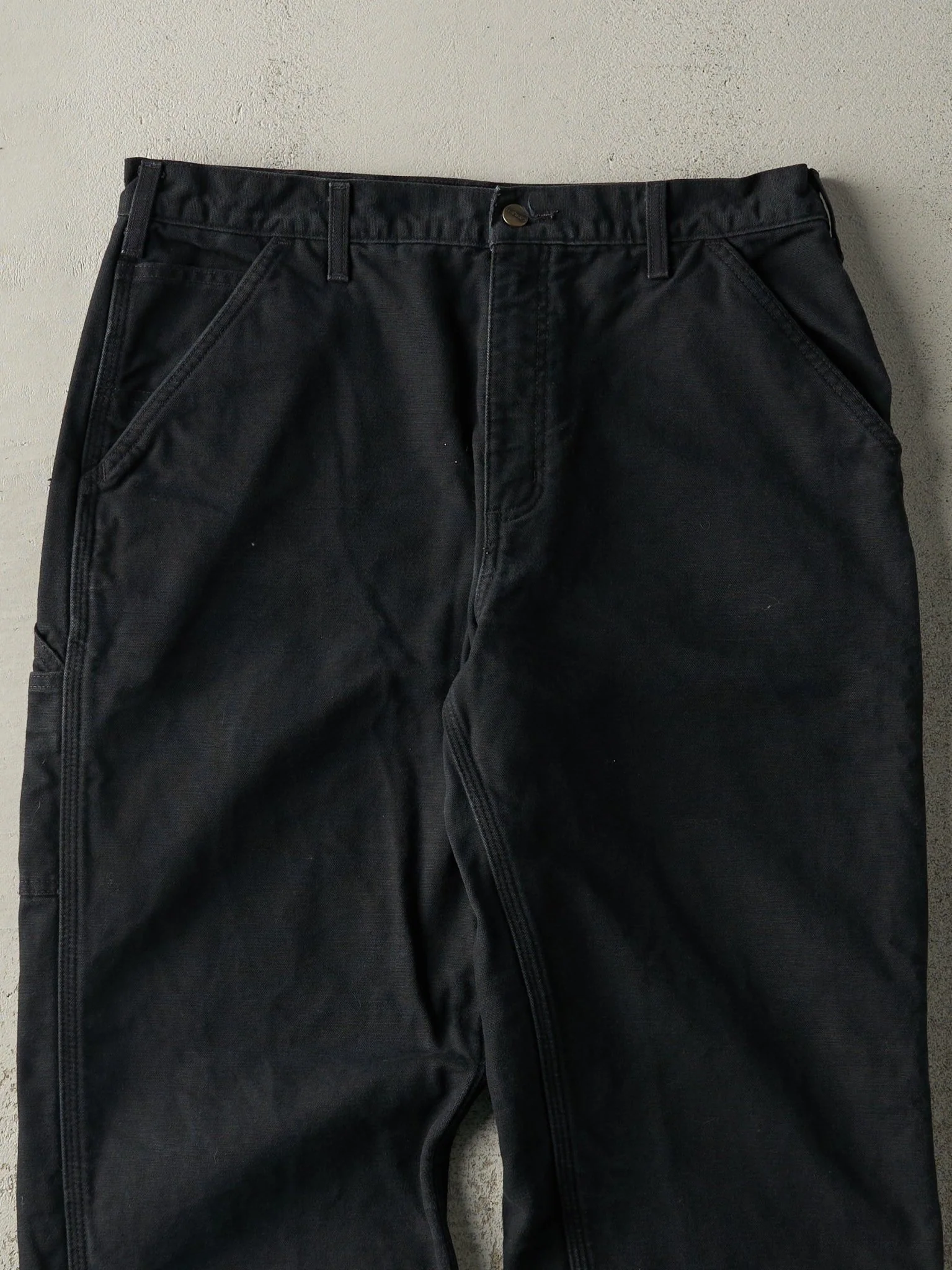 Vintage Y2K Black Carhartt Blanket Lined Carpenter Pants (35x31) - Image 4
