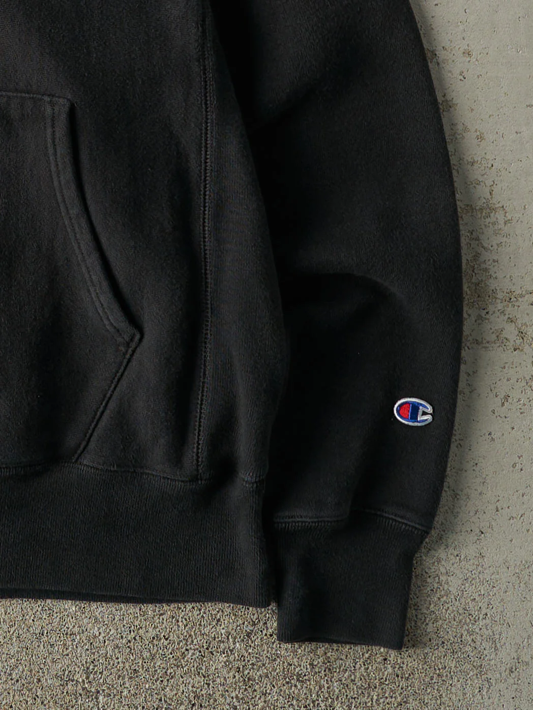 Vintage Y2K Black Champion Reverse Weave Hoodie (M/L) - Image 3