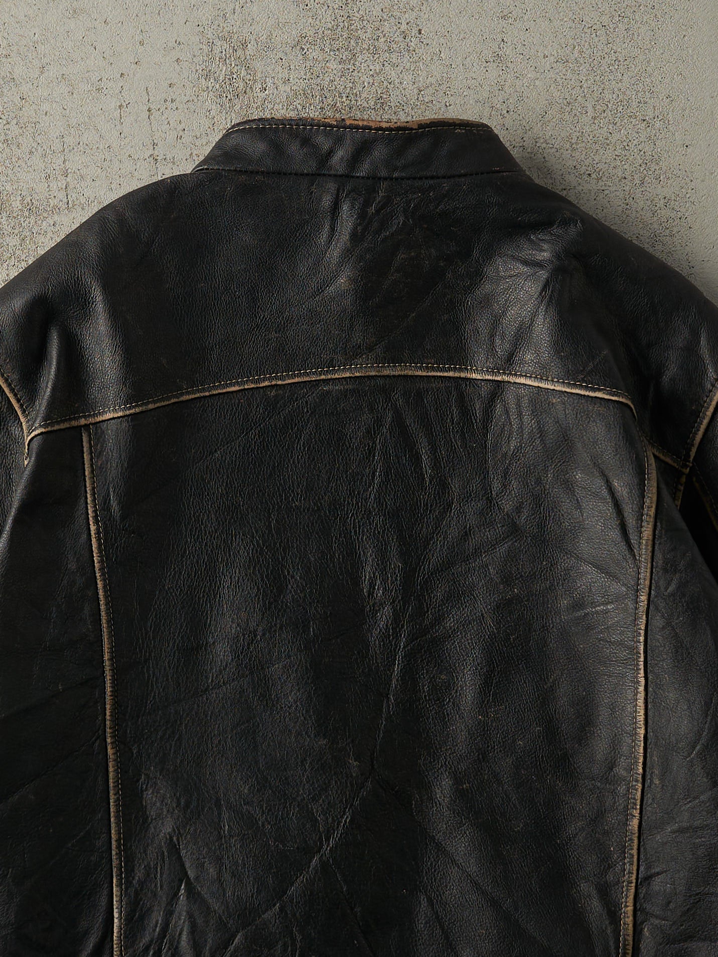 Vintage Y2K Black Danier Biker Leather Jacket (L) - Image 5