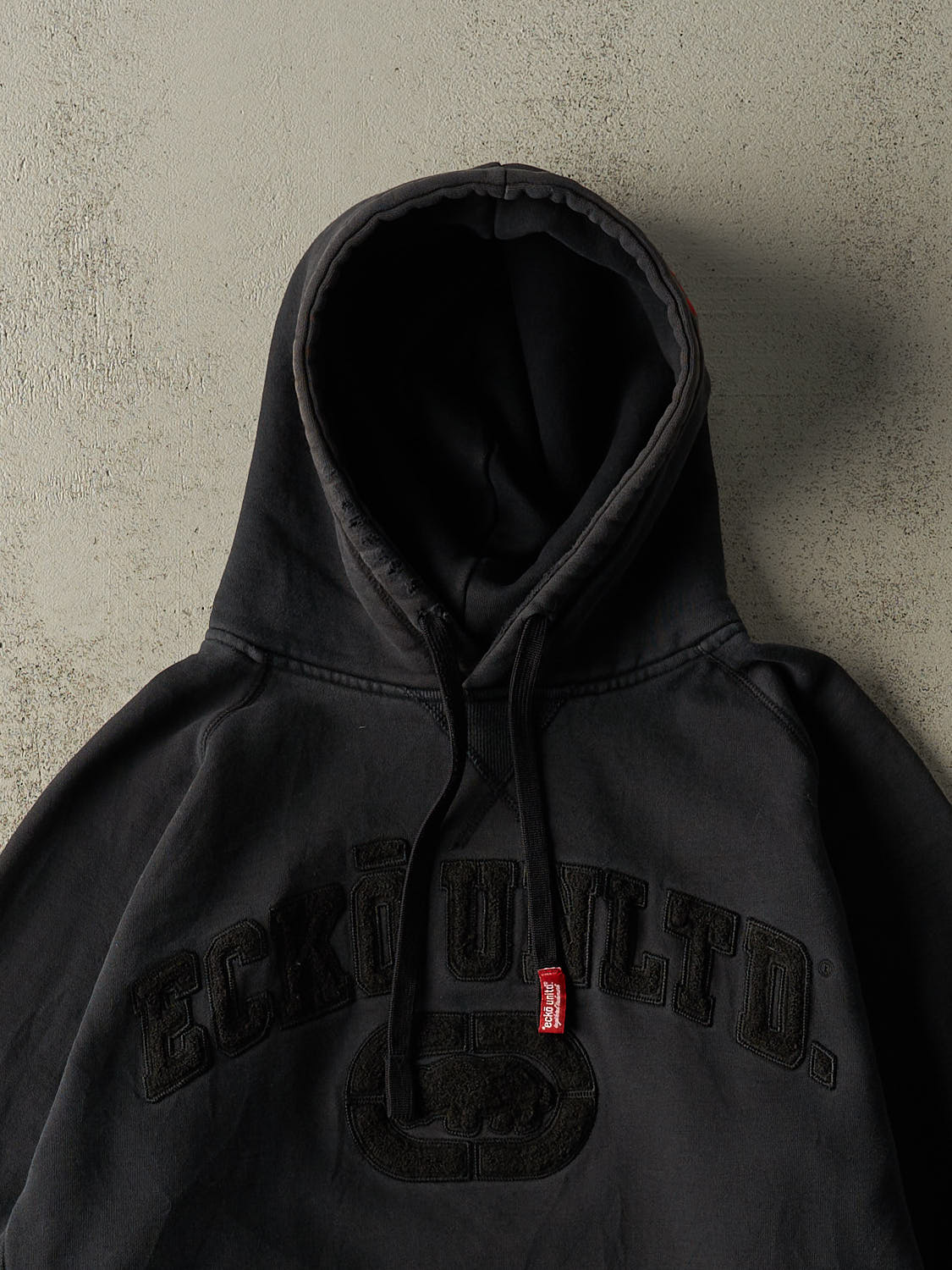 Vintage Y2K Black Ecko Unlimited Chenille Embroidered Hoodie (L) - Image 2
