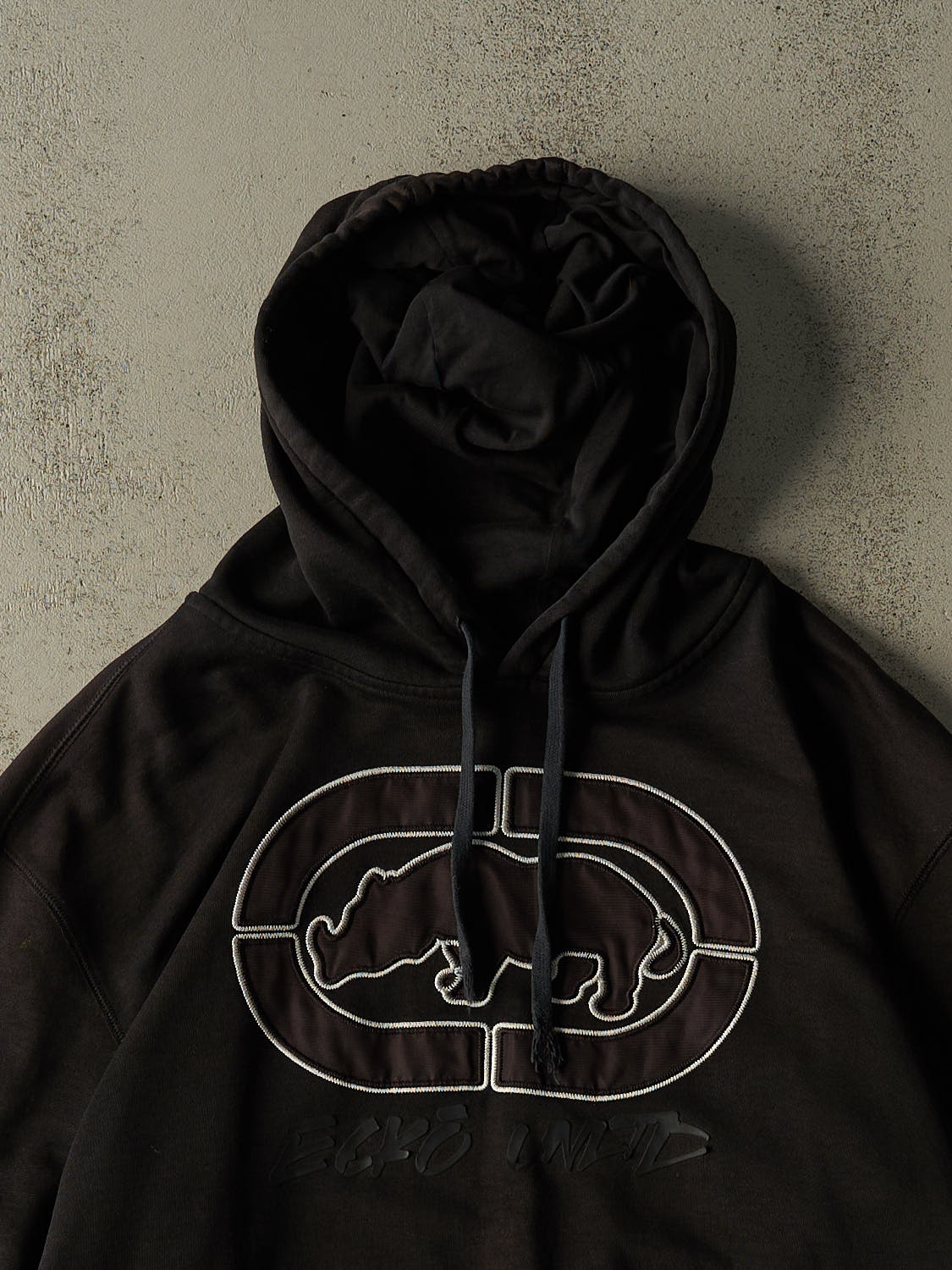 Vintage Y2K Black Ecko Embroidered Hoodie (XL) - Image 3