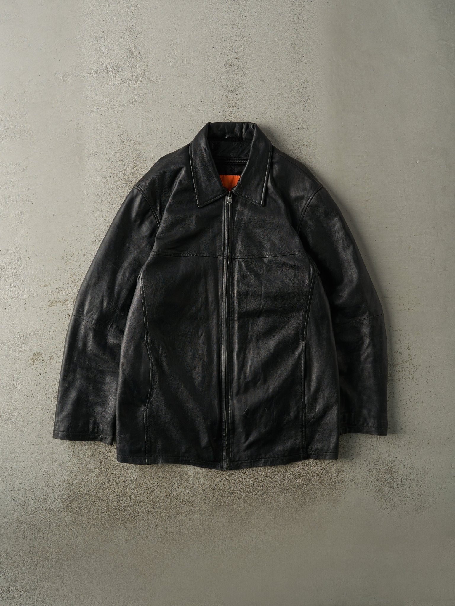 Vintage Y2K Black Elzein Leather Jacket (M)