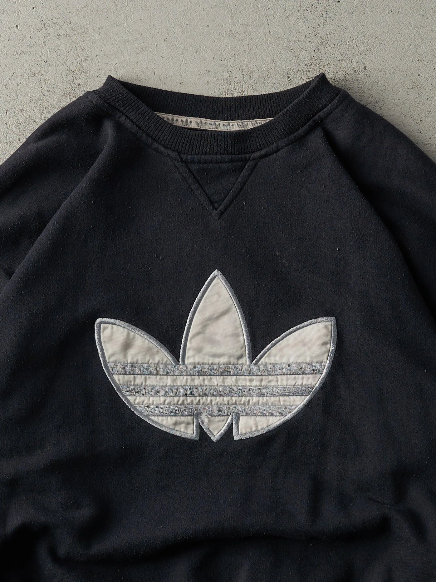 Vintage Y2K Black Embroidered Adidas Crewneck (L) - Image 2