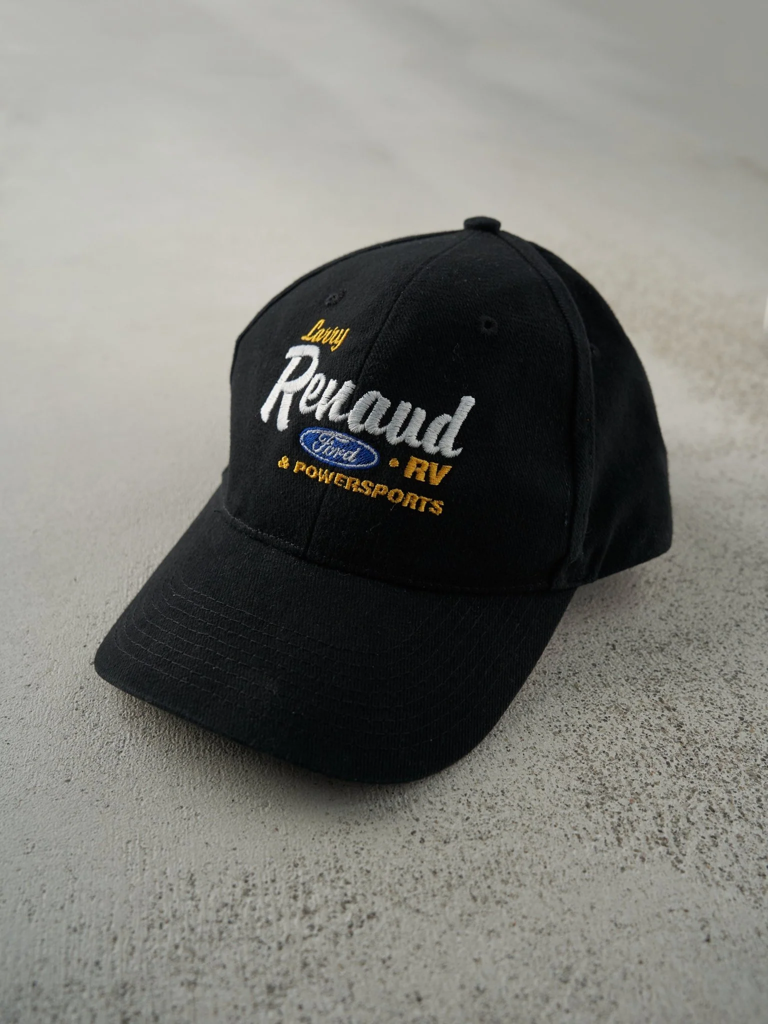 Vintage Y2K Black Embroidered Larry Renaud Ford Velcro Hat - Image 2