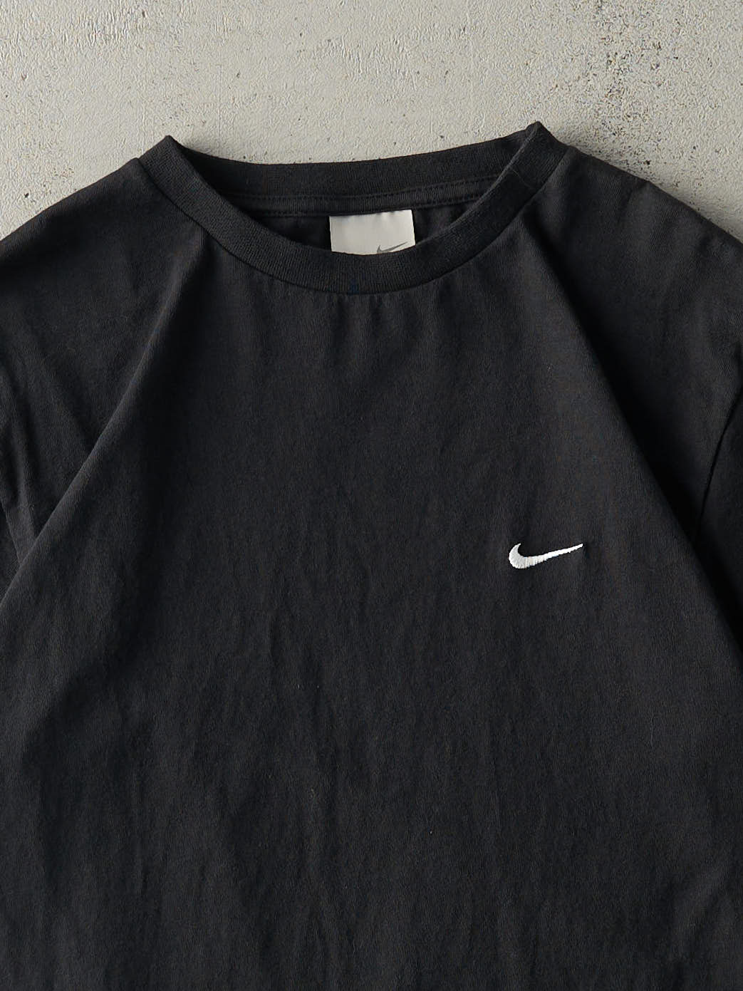 Vintage Y2K Black Embroidered Nike Swoosh Tee (S) - Image 2