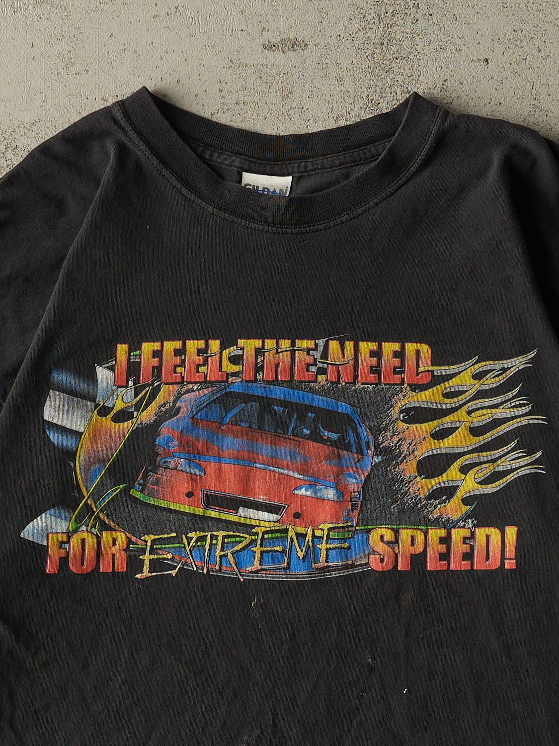 Vintage Y2K Black "Extreme Speed" Racing Tee (M/L) - Image 2