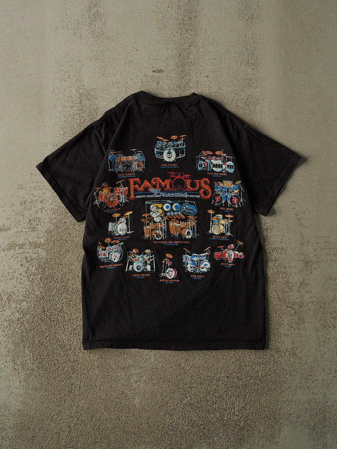 Vintage Y2K Black Famous Drums Tee (M/L) - Image 2