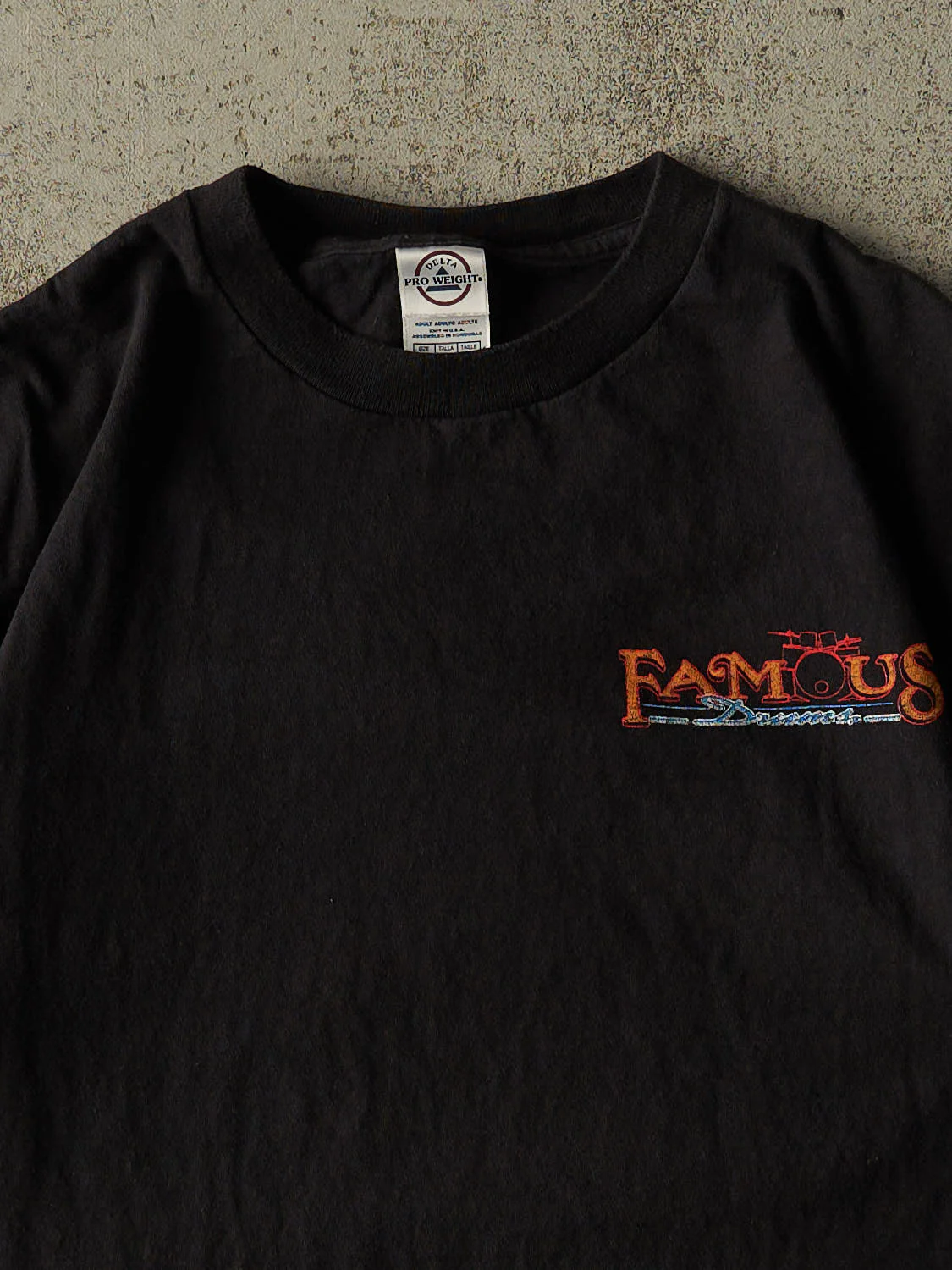 Vintage Y2K Black Famous Drums Tee (M/L) - Image 3
