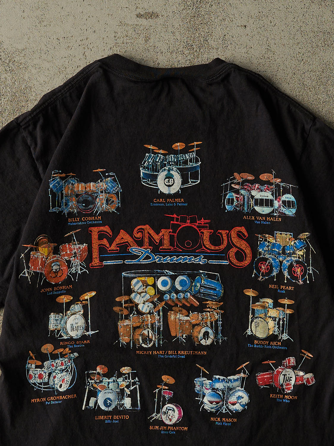 Vintage Y2K Black Famous Drums Tee (M/L) - Image 4