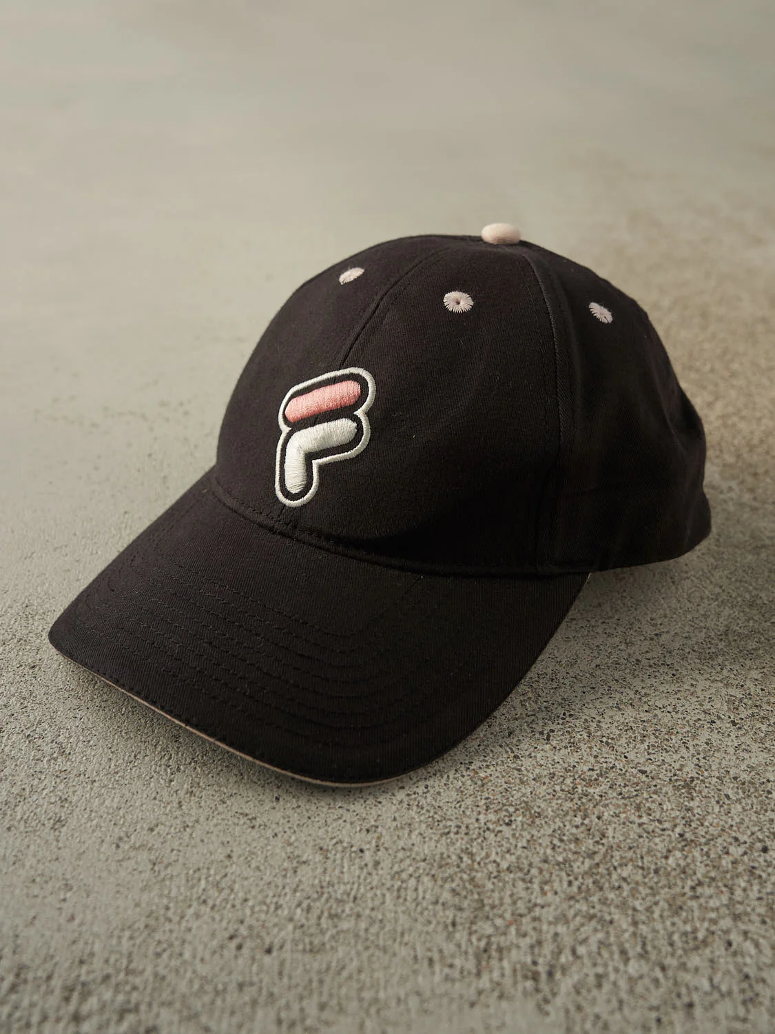 Vintage Y2K Black Fila Embroidered Velcro Hat (O/S) - Image 2