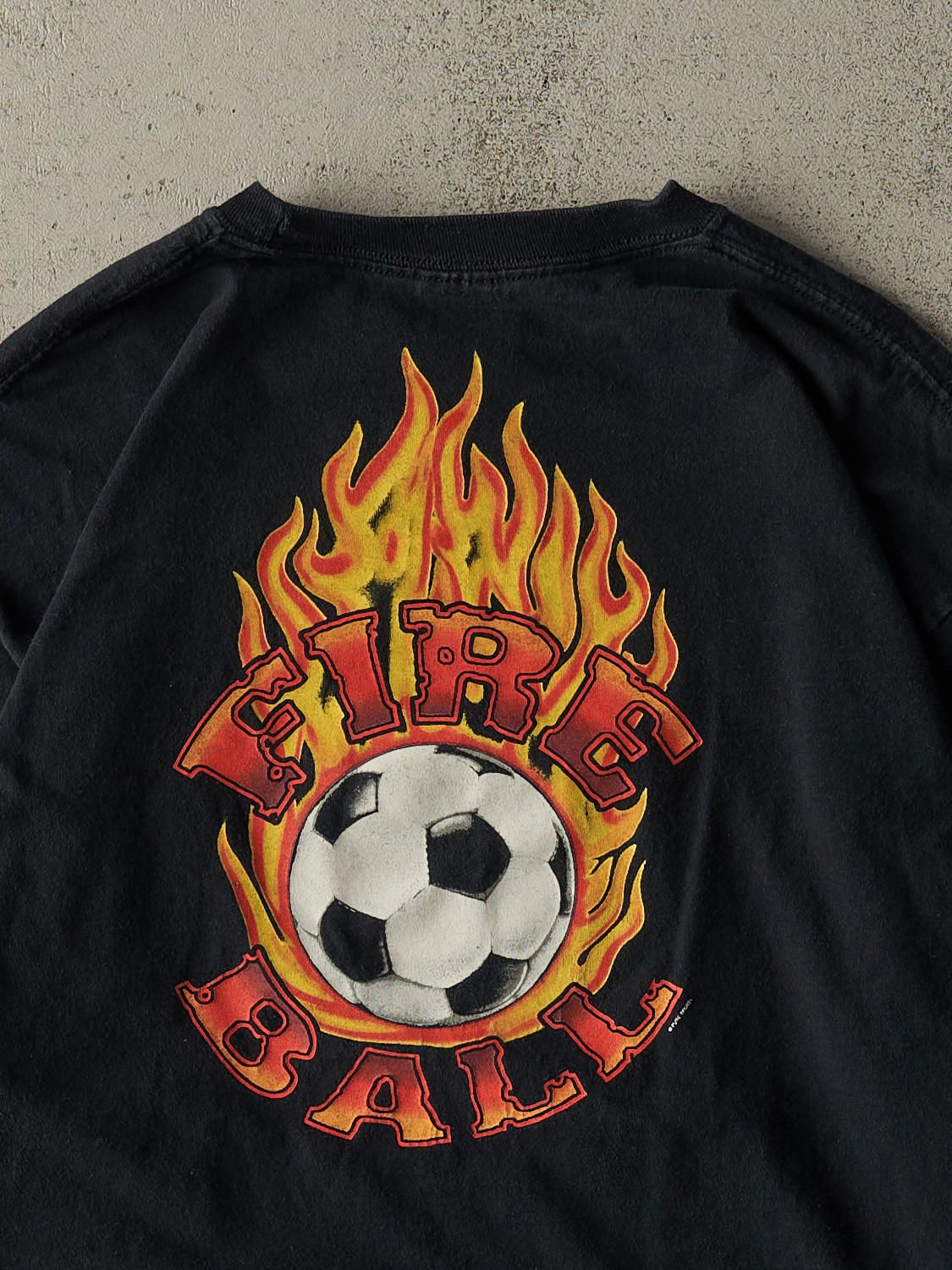 Vintage Y2K Black Fire Ball Long Sleeve (L) - Image 4