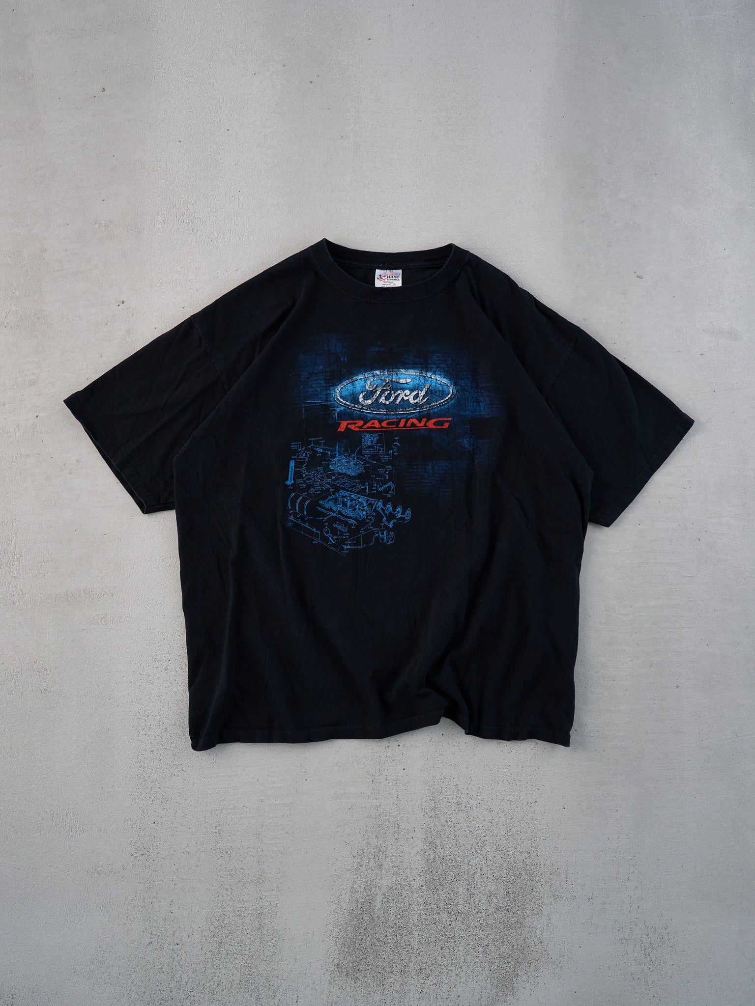 Vintage Y2k Black Ford Racing Graphic Tee (L)
