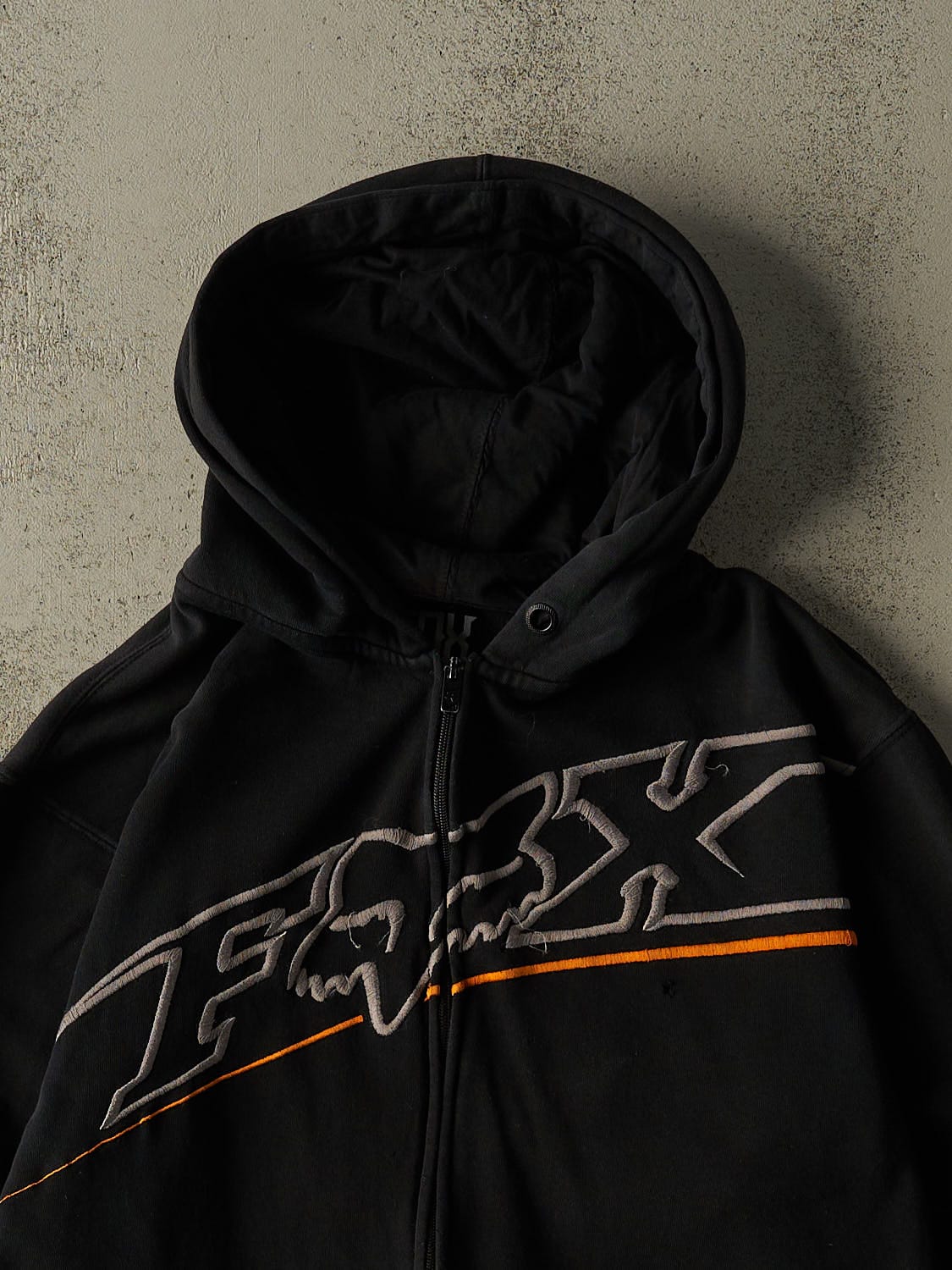 Vintage Y2K Black Fox Racing Zip Up Hoodie (M/L) - Image 2