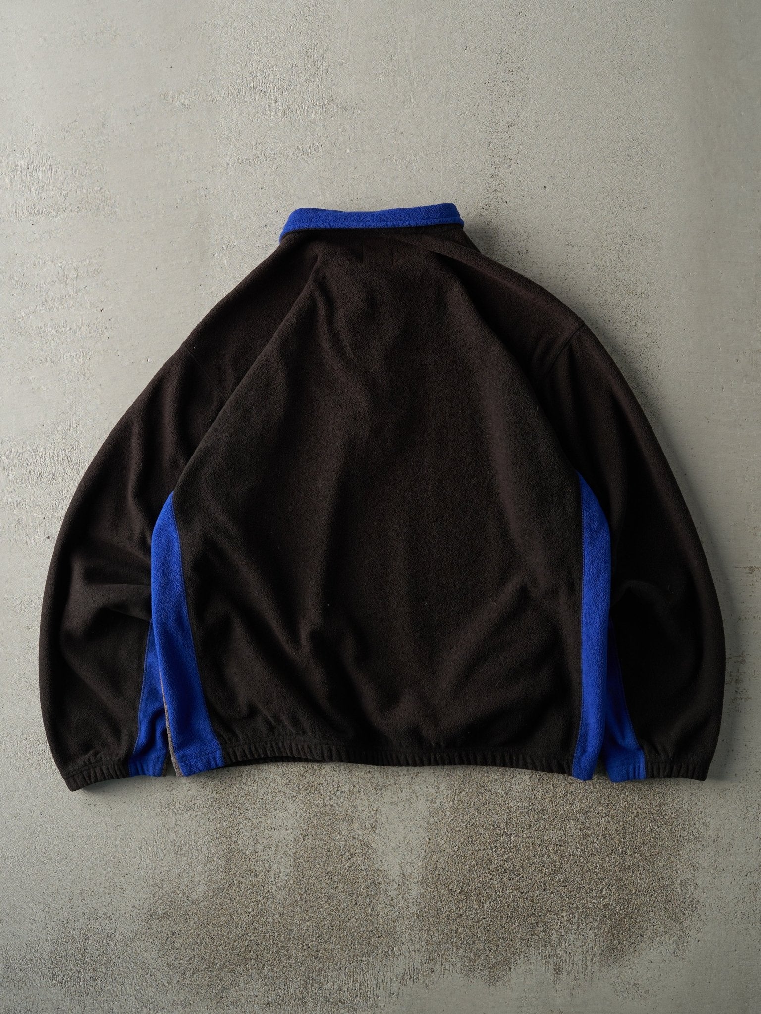 Vintage Y2K Black, Grey & Blue Chaps Ralph Lauren Fleece Quarter Zip (L) - Image 2