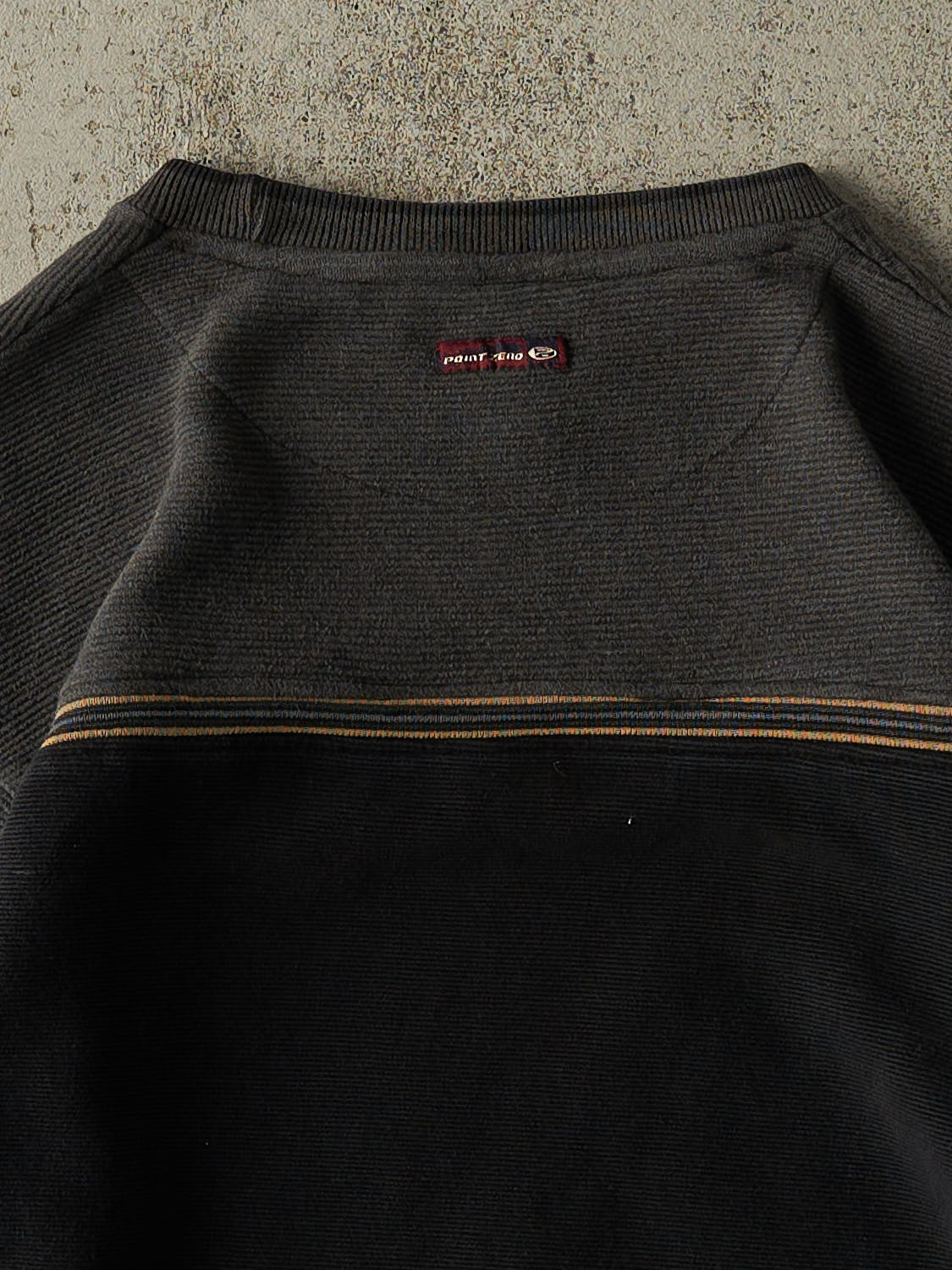 Vintage Y2K Black & Grey Point Zero Knit Long Sleeve (M/L) - Image 4