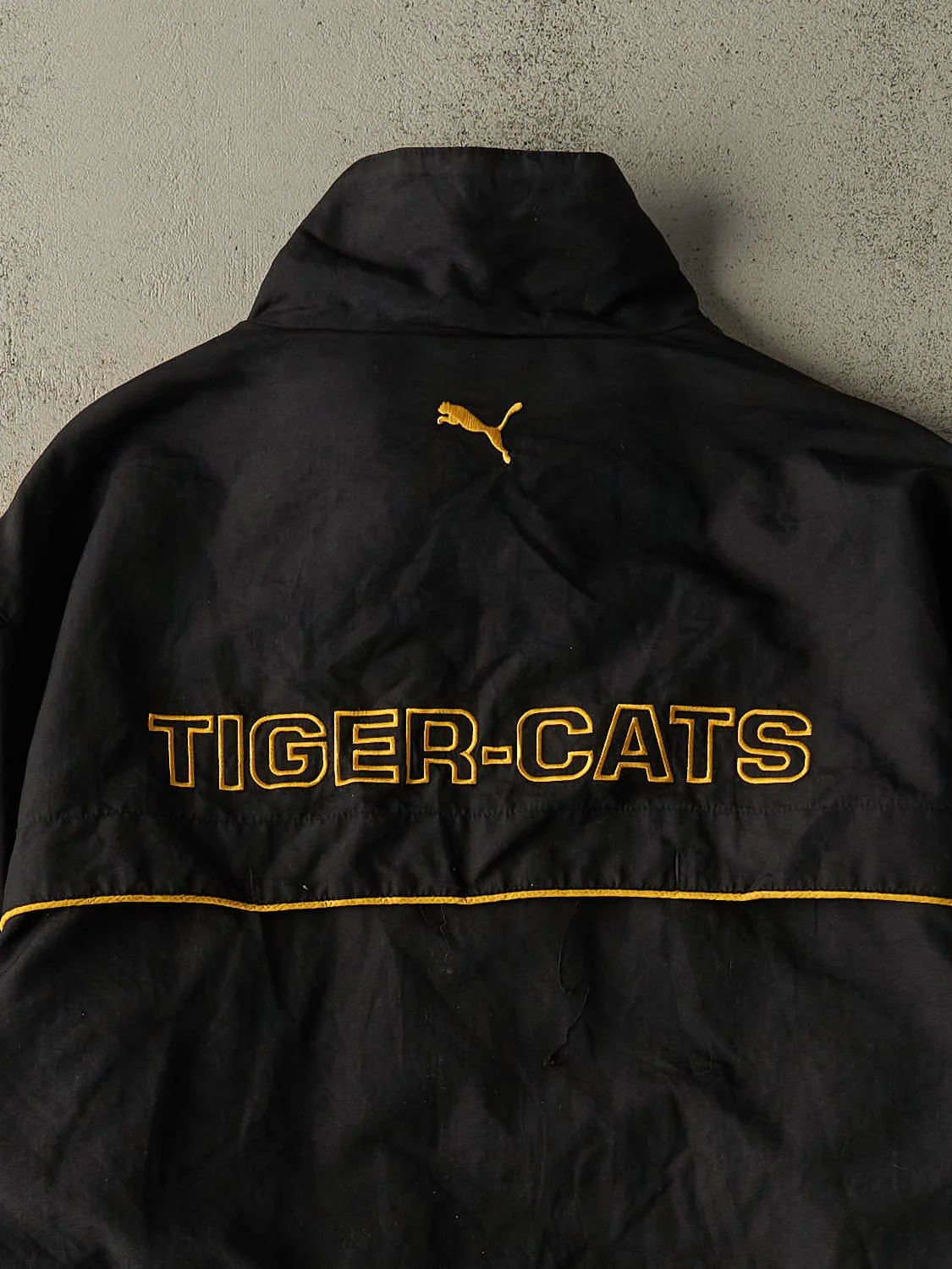 Vintage Y2K Black Hamilton Tiger-Cats Zip Up Windbreaker Jacket (M/L) - Image 4