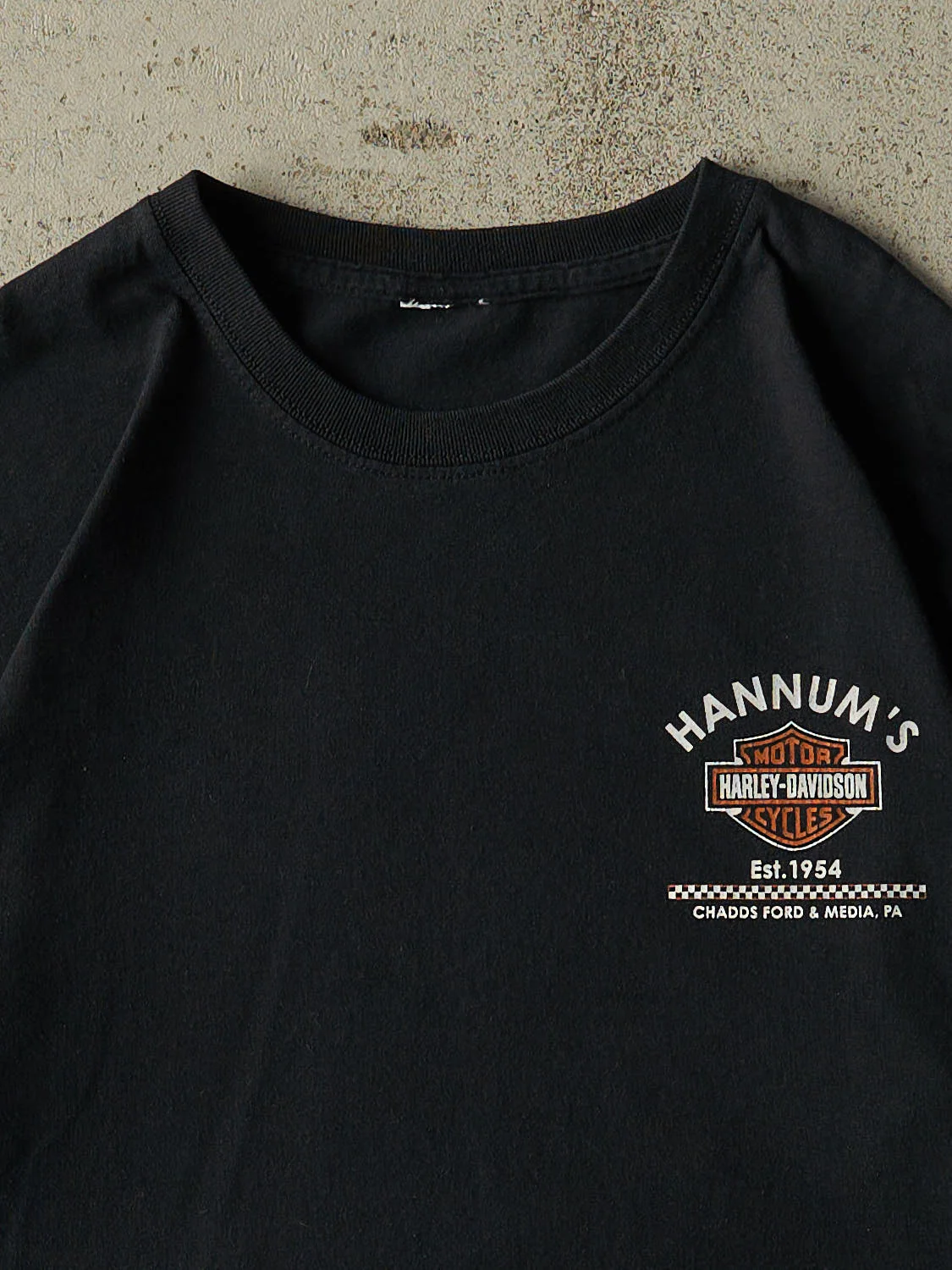 Vintage Y2K Black Harley Davidson Chadds Ford & Media, PA Tee (M/L) - Image 3