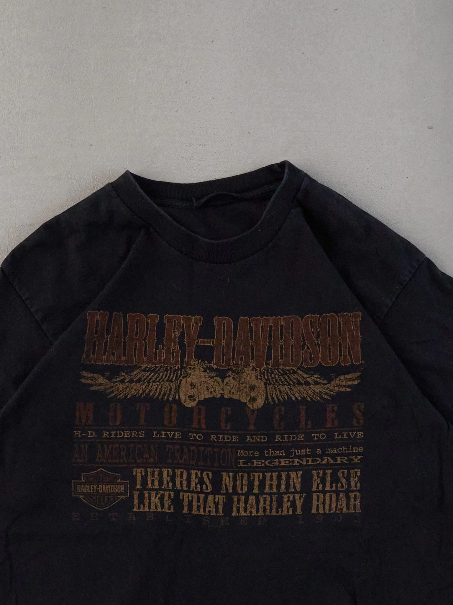 Vintage Y2k Black Harley Davidson Orlando Florida USA Graphic Tee (S) - Image 3
