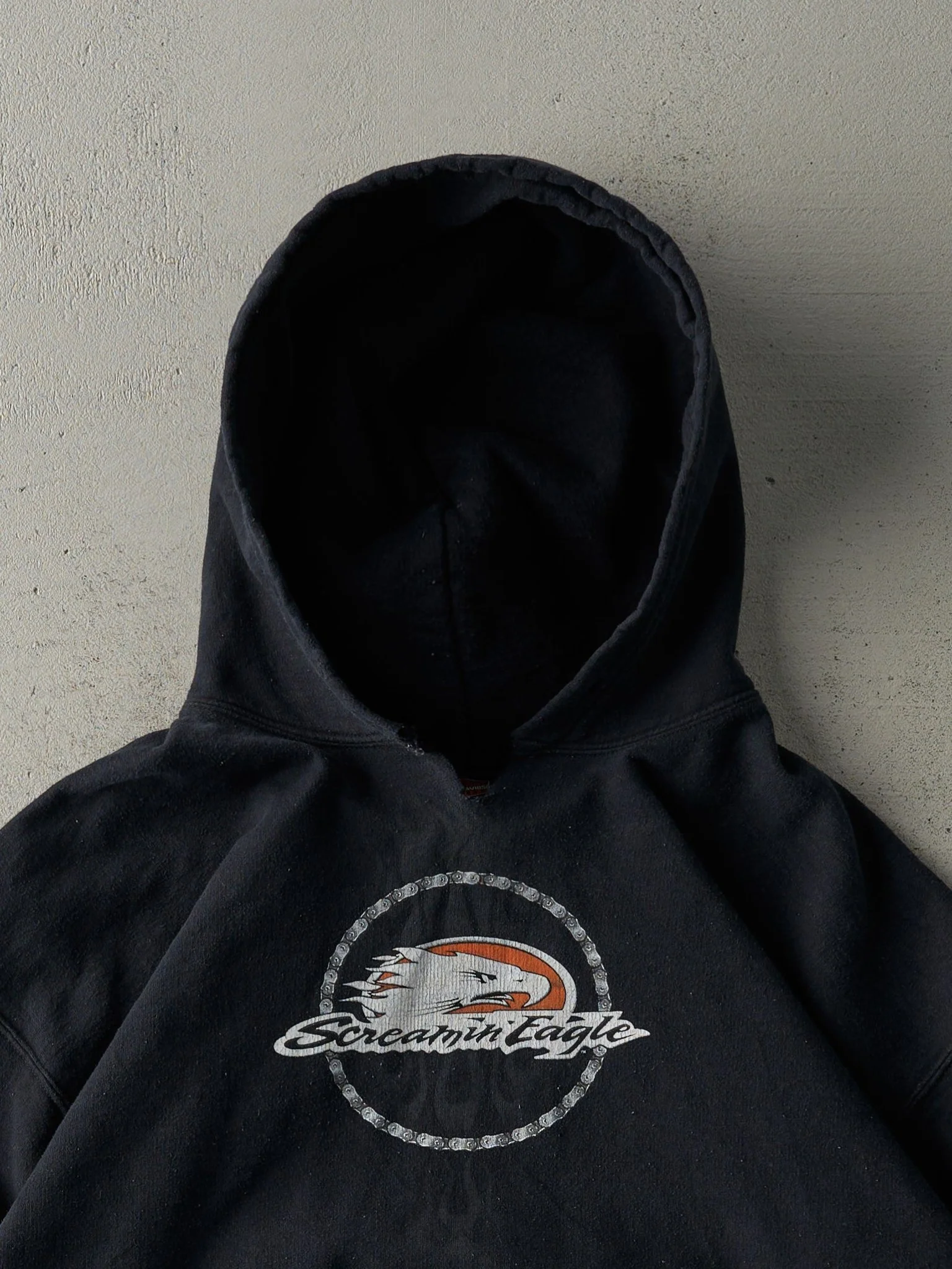 Vintage Y2K Black Harley Davidson Screaming Eagle Hoodie (L) - Image 3