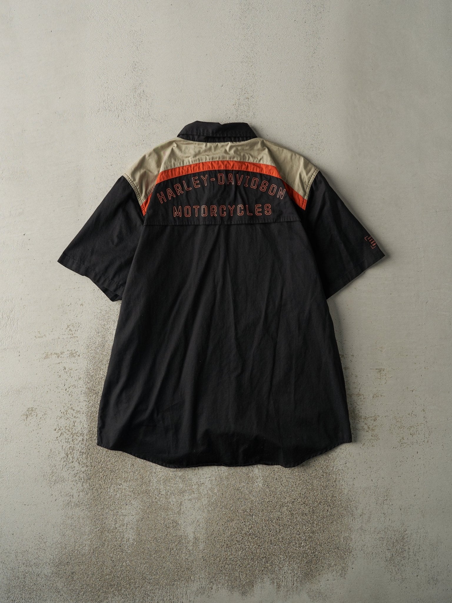 Vintage Y2K Black Harley Davidson Short Sleeve Button Up (L/XL) - Image 2