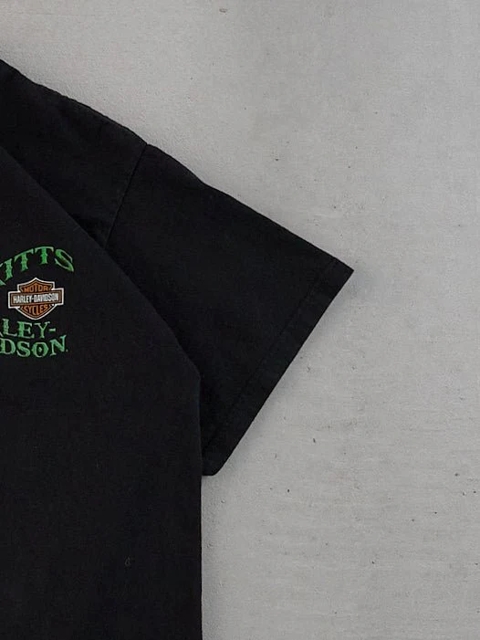 Vintage Y2k Black Harley Davidson St Kitt Graphic Tee (M) - Image 3