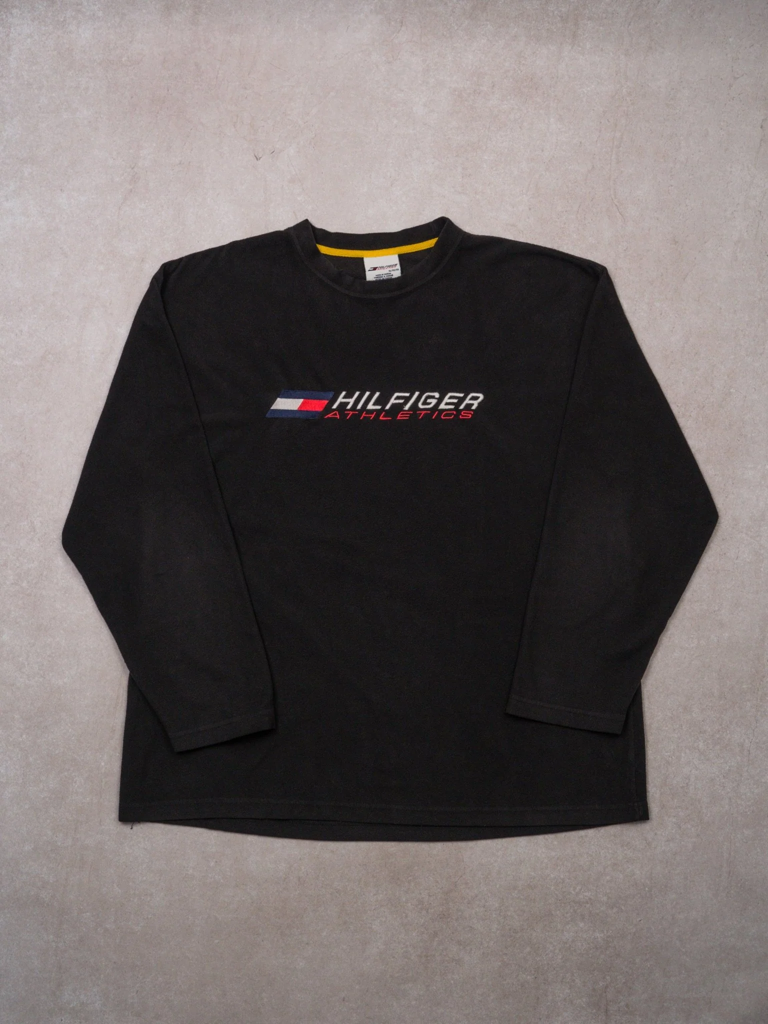 Vintage Y2K Black Hilfiger Athletics Fleece Sweater (XL) - Image 4