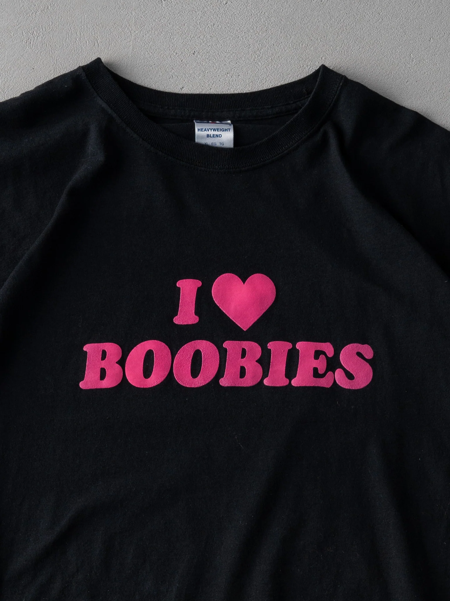 Vintage Y2k Black "I Love Boobies" Tee (M/L) - Image 2